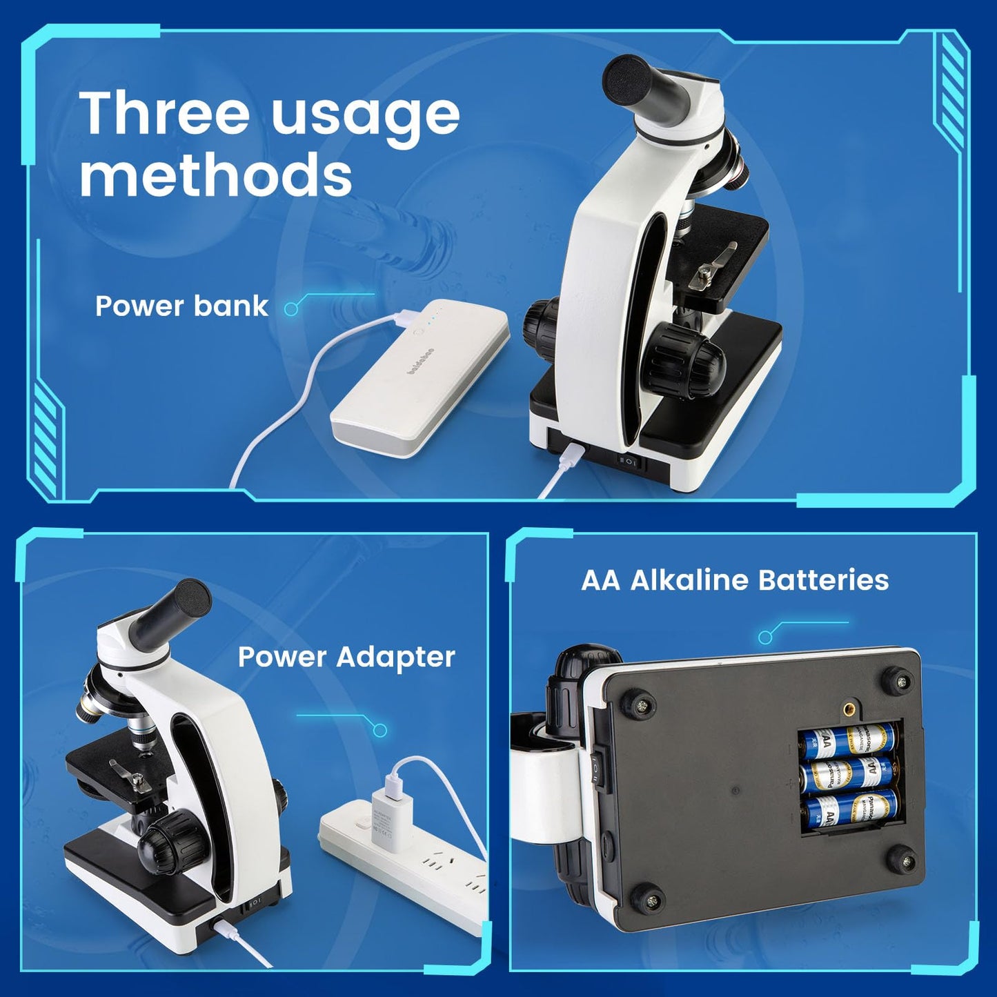 Sedumic Microscope for Adults Kids 40X-2000X Compound Monocular Microscope for Students School Laboratory Home Education with Slides Set Phone Adapter