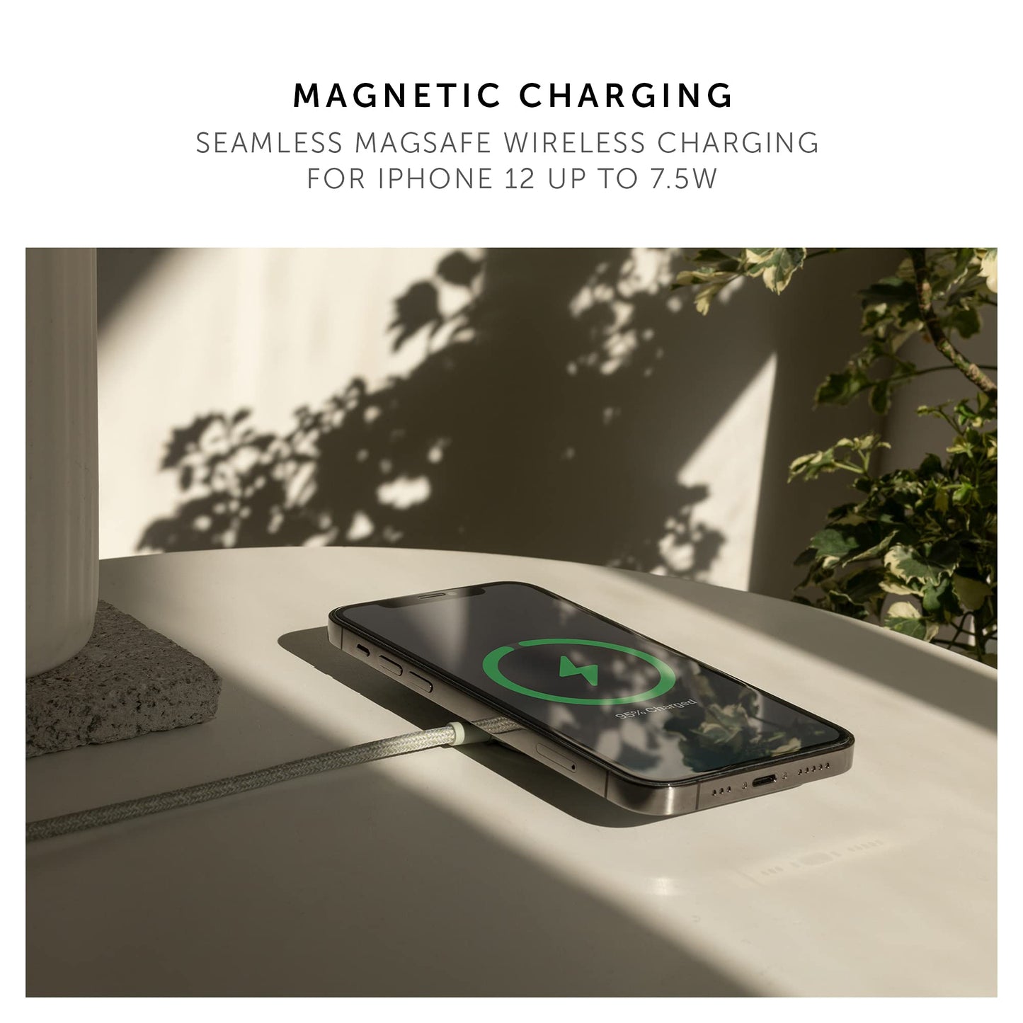 Native Union Snap Magnetic Wireless Charger – MagSafe Charging for iPhone 16, 16 Plus, 16 Pro, 16 Pro Max – Built-in 10ft / 3m USB-C Cable – 15W Fast-Charging for Qi-Compatible Devices (Cosmos)