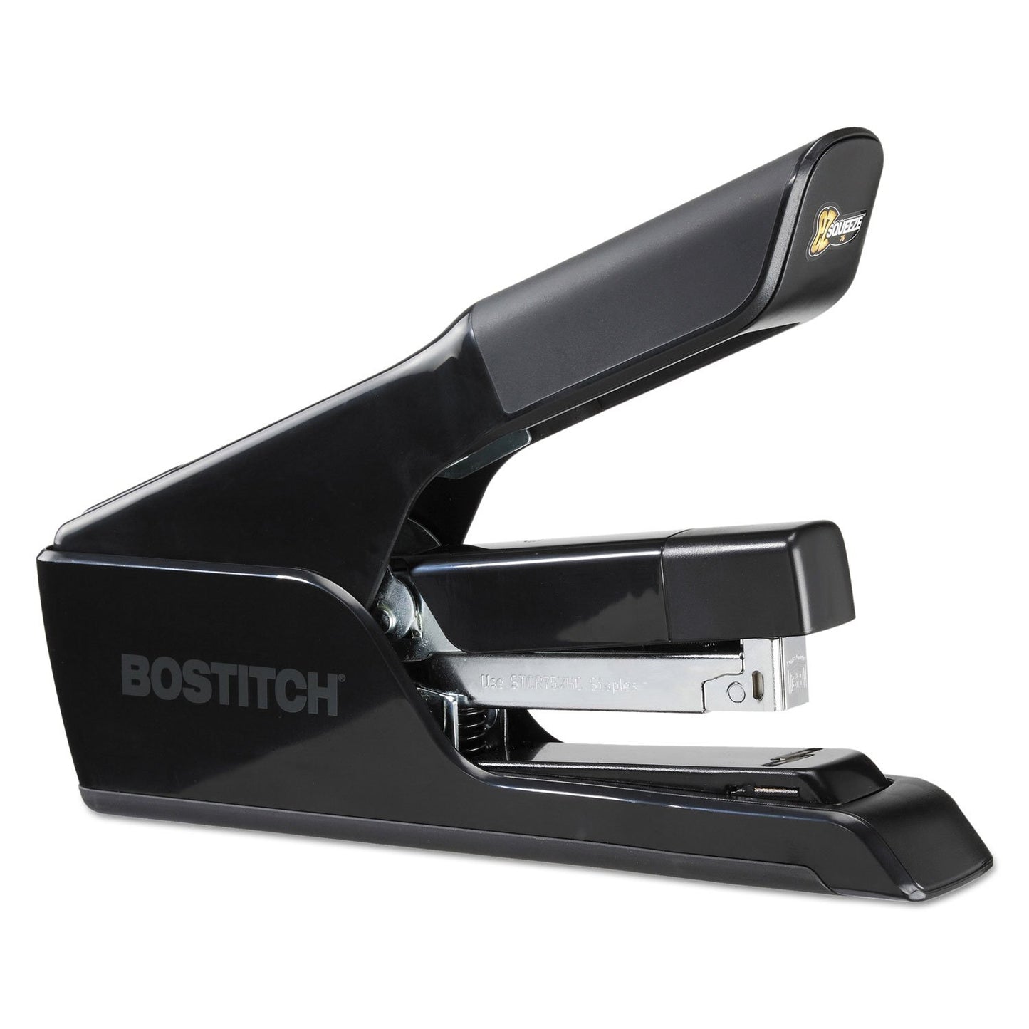 Bostitch Office EZ Squeeze 75 Sheet Flat Clinch Stapler, Reduced Effort, Black (B875)
