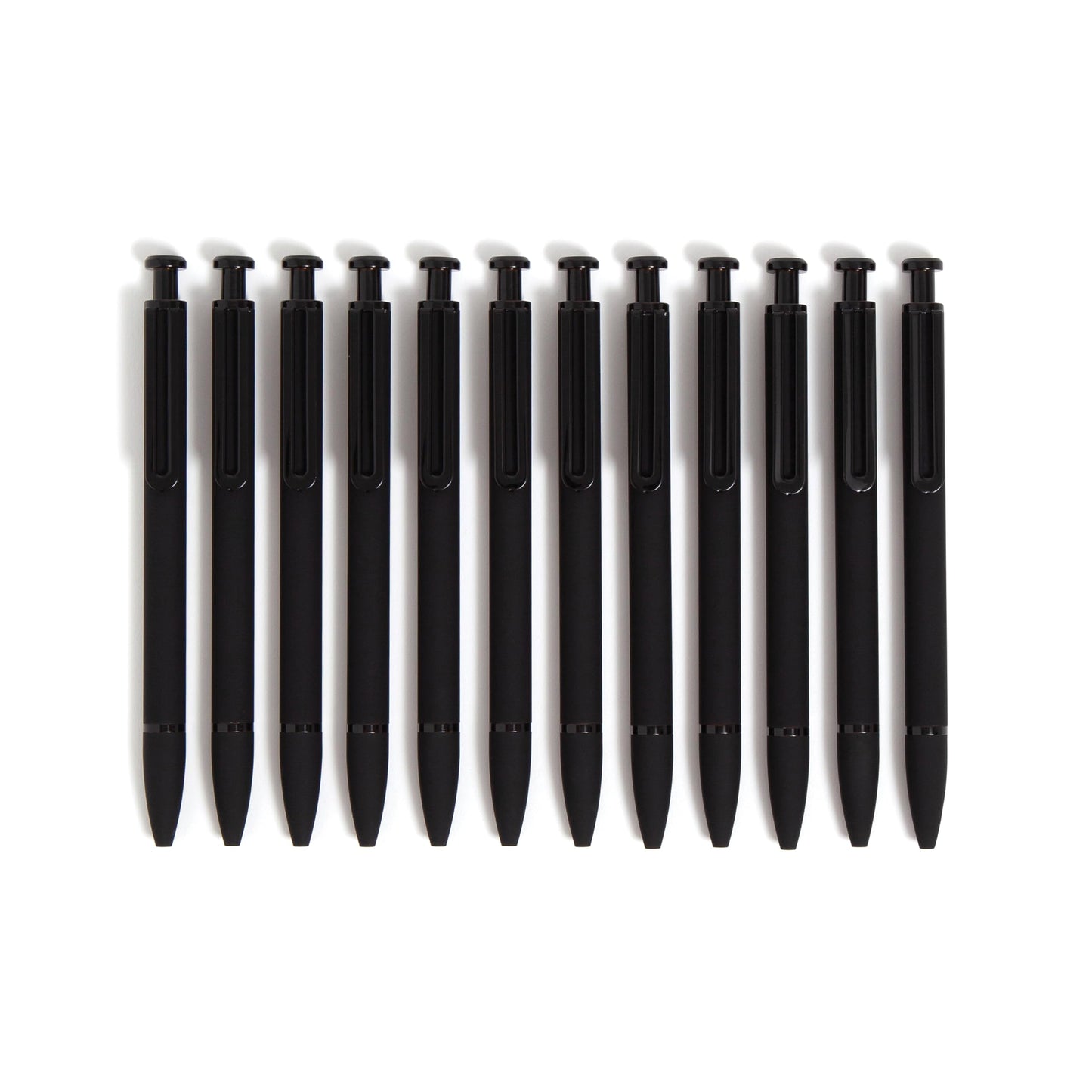 U Brands Monterey Soft Touch Ballpoint Pen, Retractable, Medium 1 Mm, Black Ink, Midnight Barrel, 12/pack
