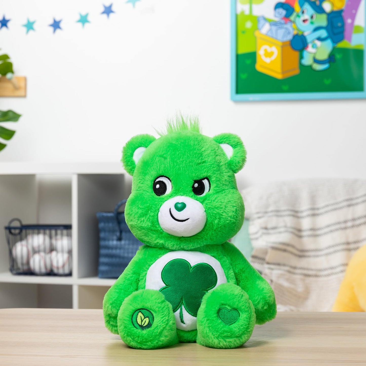 New 2020 Care Bears - Cuddly 14" Stuffed Animal - Good Luck Bear - Soft & Huggable!