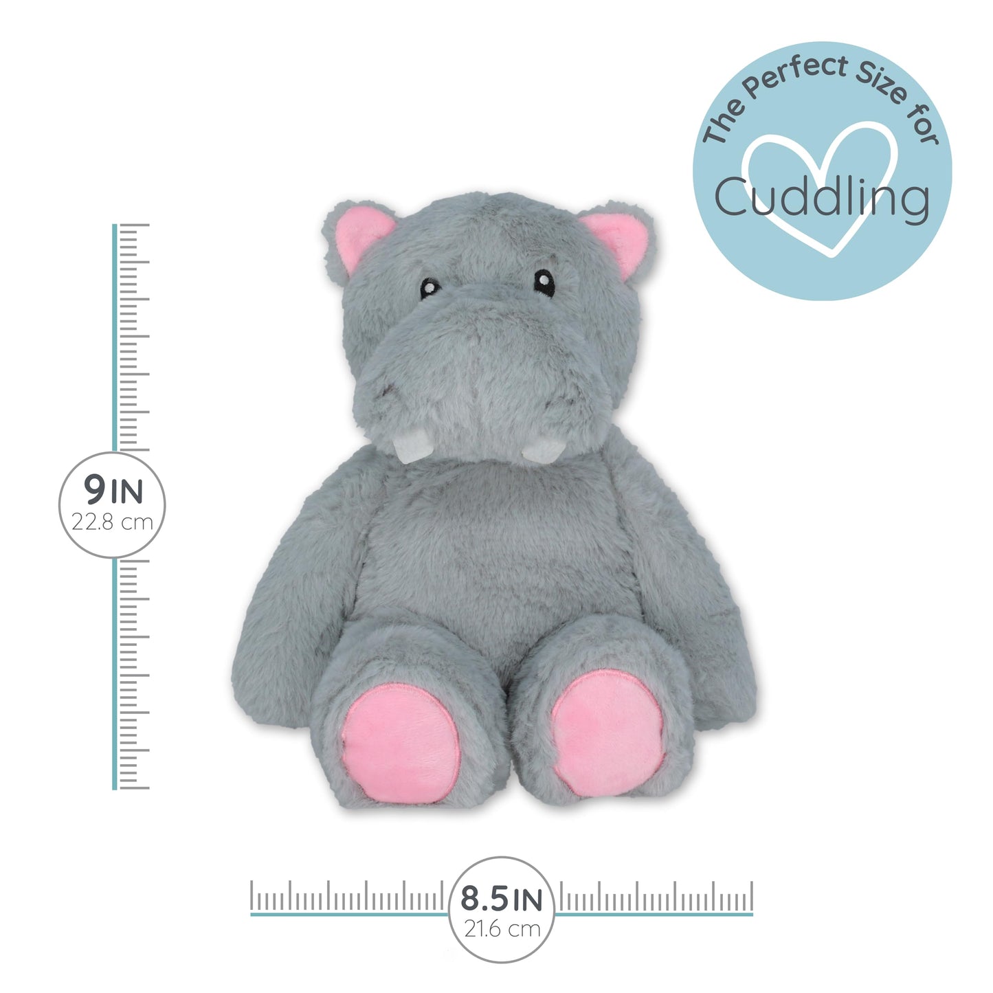 1i4 Group Warm Pals - Hippo - Cozy Lavender Scented Plush Toys - Stuffed Animal - Coolable Bedtime Comfort Plushie