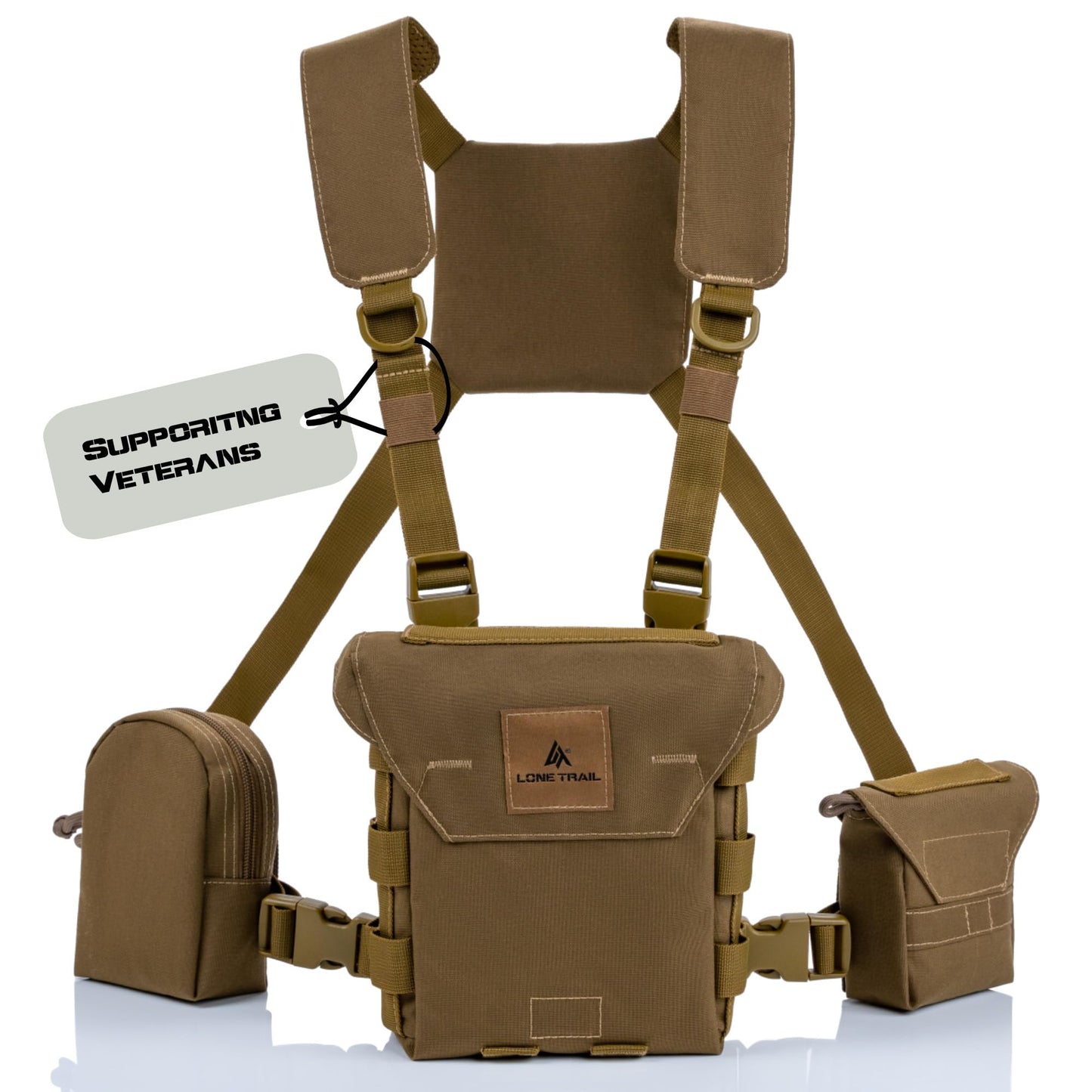 Lone Trail Binocular Harness Chest Pack, Bino Harness With Rangefinder Pouch, Binocular Case, Hunting Binoculars with Chest Harness, Bino Chest Harness, Binocular Chest Pack, Hunting Chest Rig