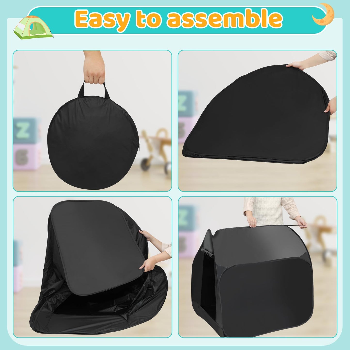 Sensory Tent for Kids 35.4 * 35.4 * 35.4 in - Portable Pop-up Play Tent for Calming Down & Improving Focus - Ideal for Children with Autism, ADHD, & Sensory Processing Disorder (SPD)