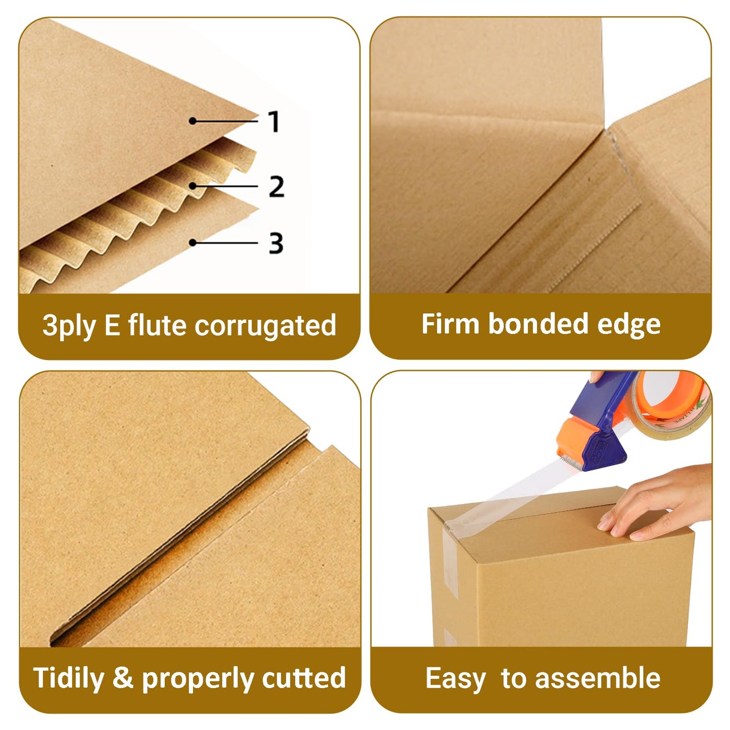 zmybcpack 40 pack 8x6x6 inch Cardboard Box Mailers, Kraft Corrugated Mailer Cardboard Shipping Boxes For Small Business, Mailing, Packing and Storage