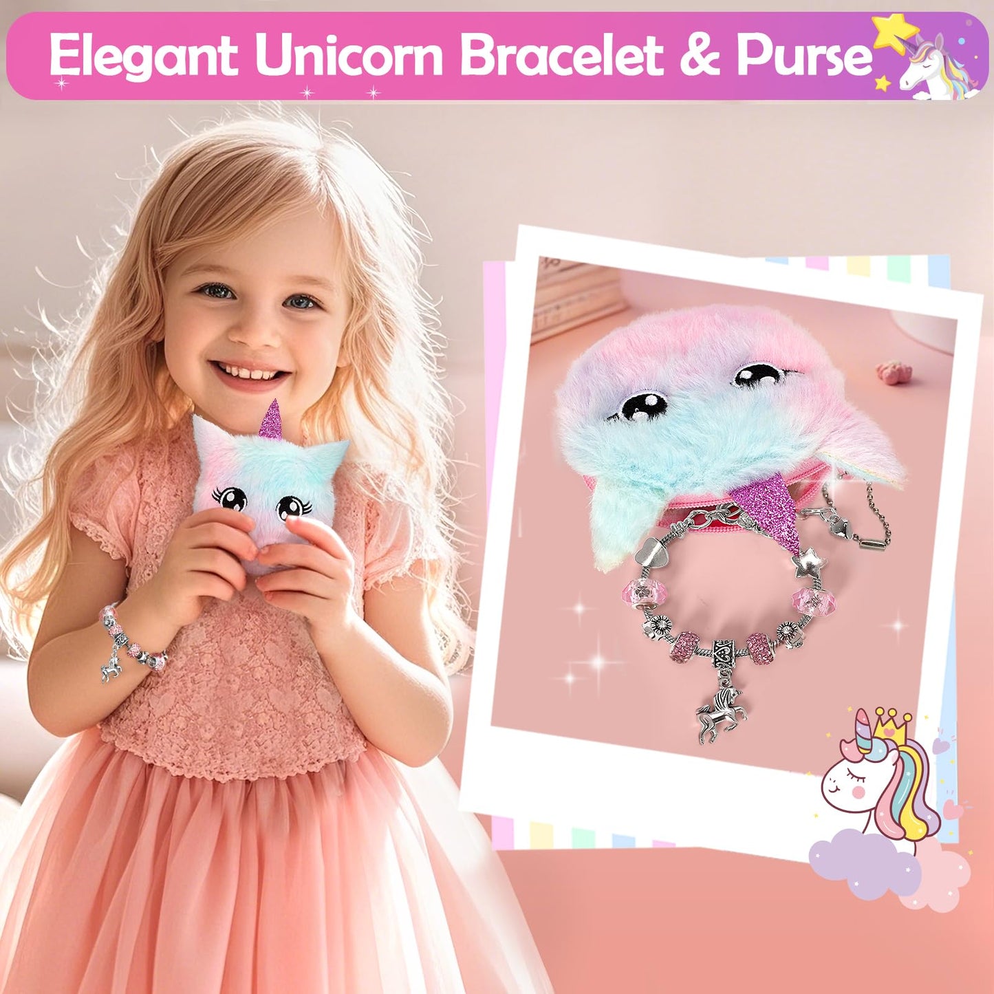 Unicorn Gifts for 5 6 7 8 9 10 Year Old Girls Kids Toys Set for Teen Girls Birthday Christmas Gifts Unicorn Toys with Star Pillow