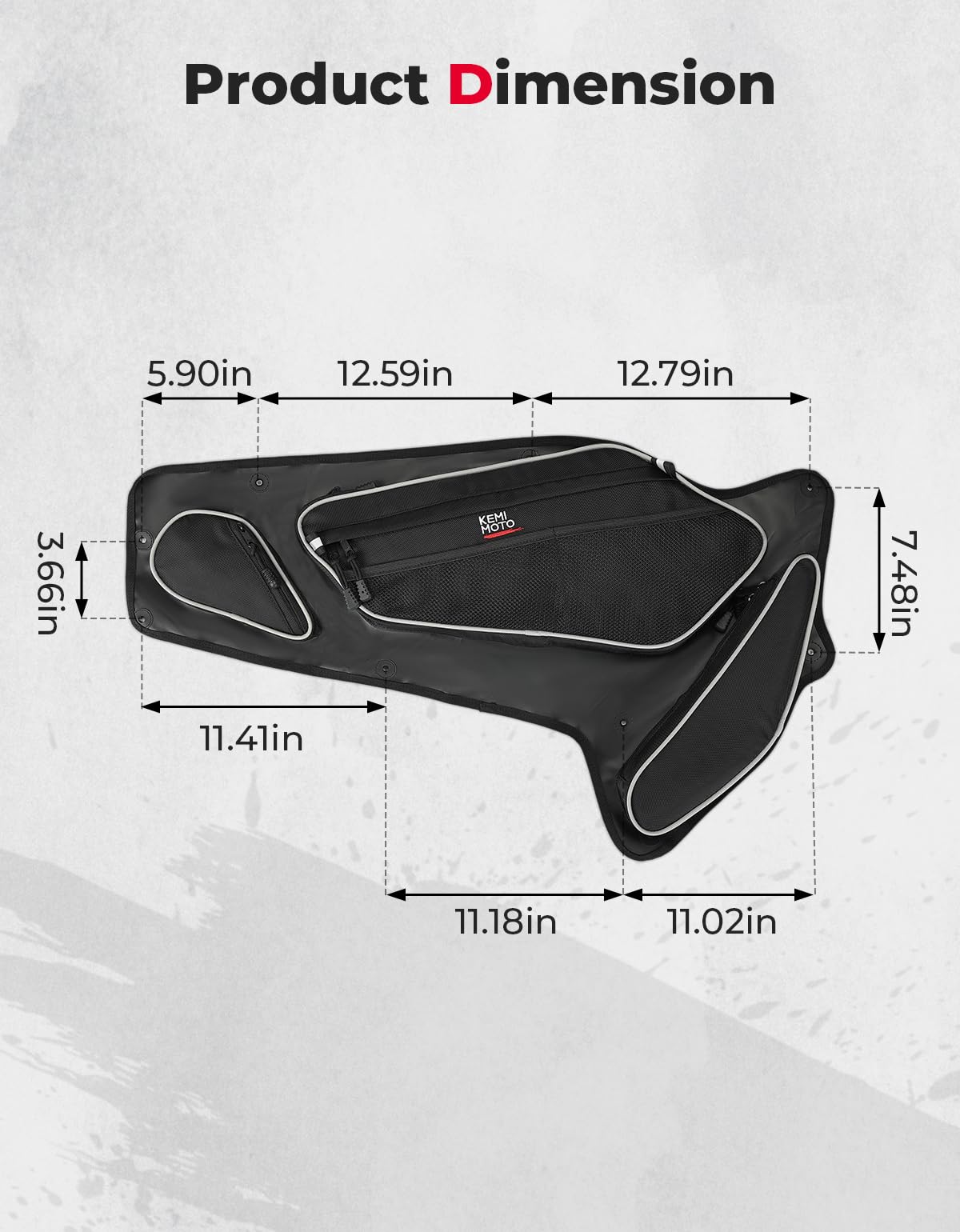 KEMIMOTO 2020-2024 PRO XP Front Door Bags With Knee Pads Storage Tool Bags Compatible with 2020-2024 Polaris RZR PRO XP/R/4, Turbo R/4 UTV Cab Pack with Multiple Pockets