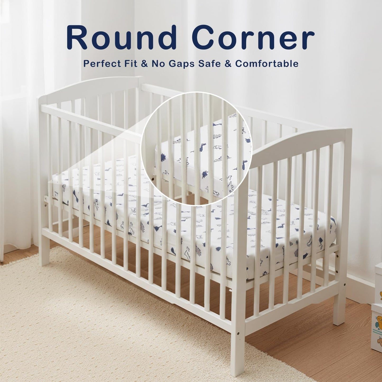 Trifold Pack and Play Mattress 38'' x 26'' x 3'', Portable Mini Crib Playpen Mattress for Baby, Soft Memory Foam Pack N Play Mattresses with Waterproof Washable Breathable Cover (White, One size)