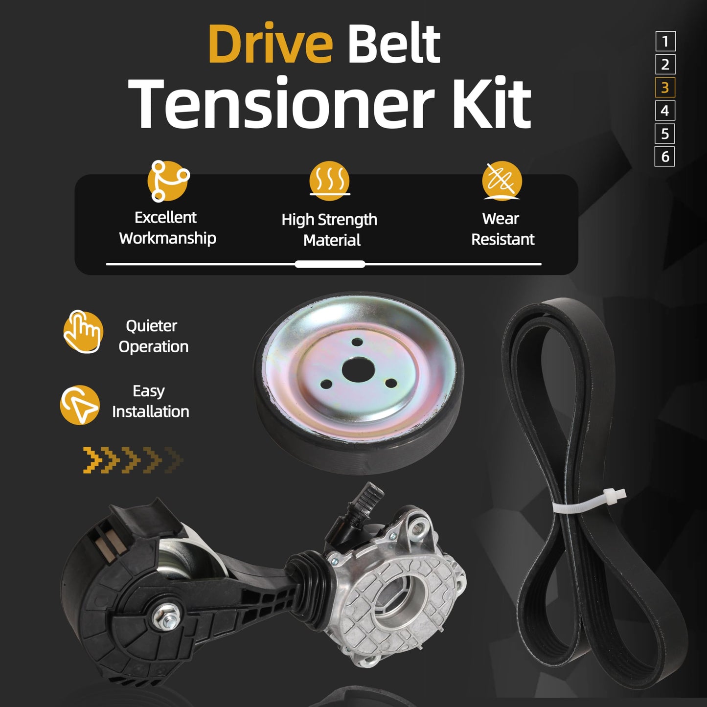JAVOUKA Drive Belt Tensioner Assembly Idler Friction Wheel & Engine Water Pump Pulley & Serpentine Belt fit for Mini Cooper fit for Cooper Paceman fits for Cooper Countryman 07-16 L4 1.6L 2.0L L3 1.5L