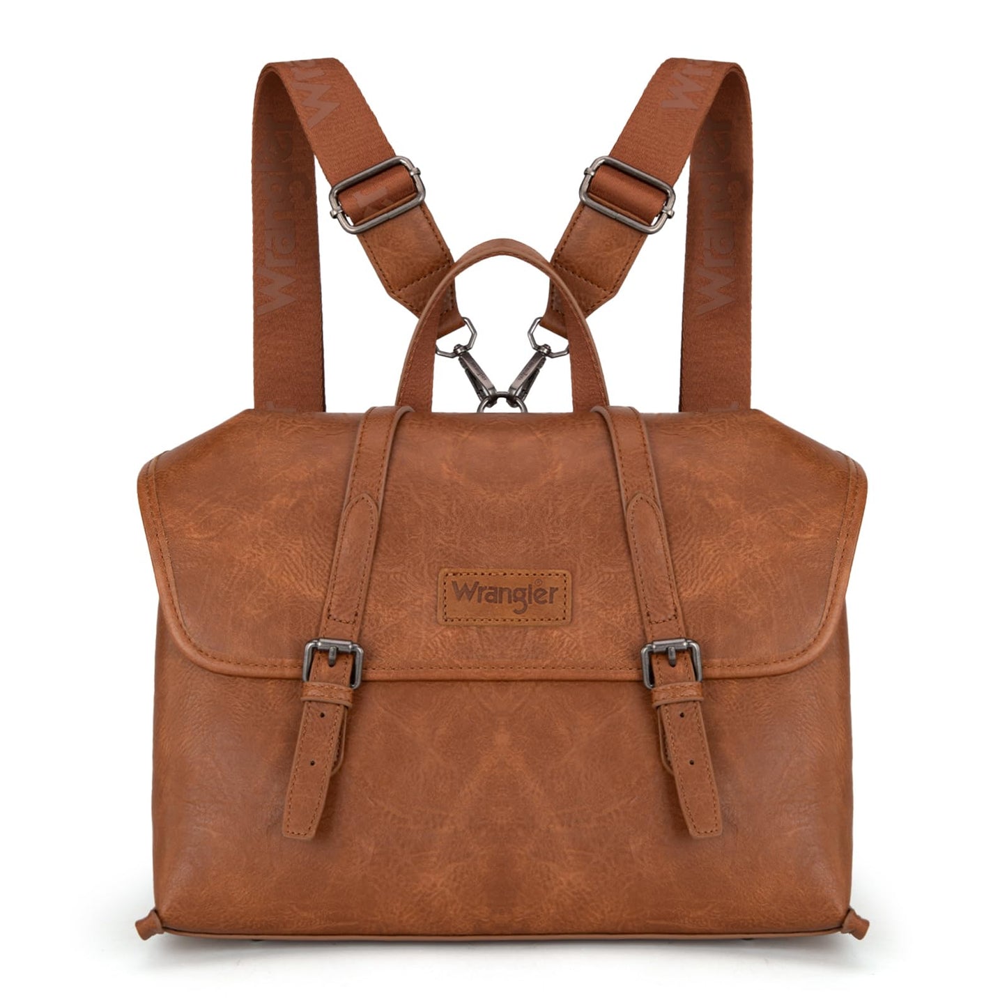 Wrangler Convertible Backpack Purse for Women – Vintage PU Leather Western Travel Bag with Laptop Compartment, Luggage Sleeve, 3-in-1 Backpack Shoulder Handbag