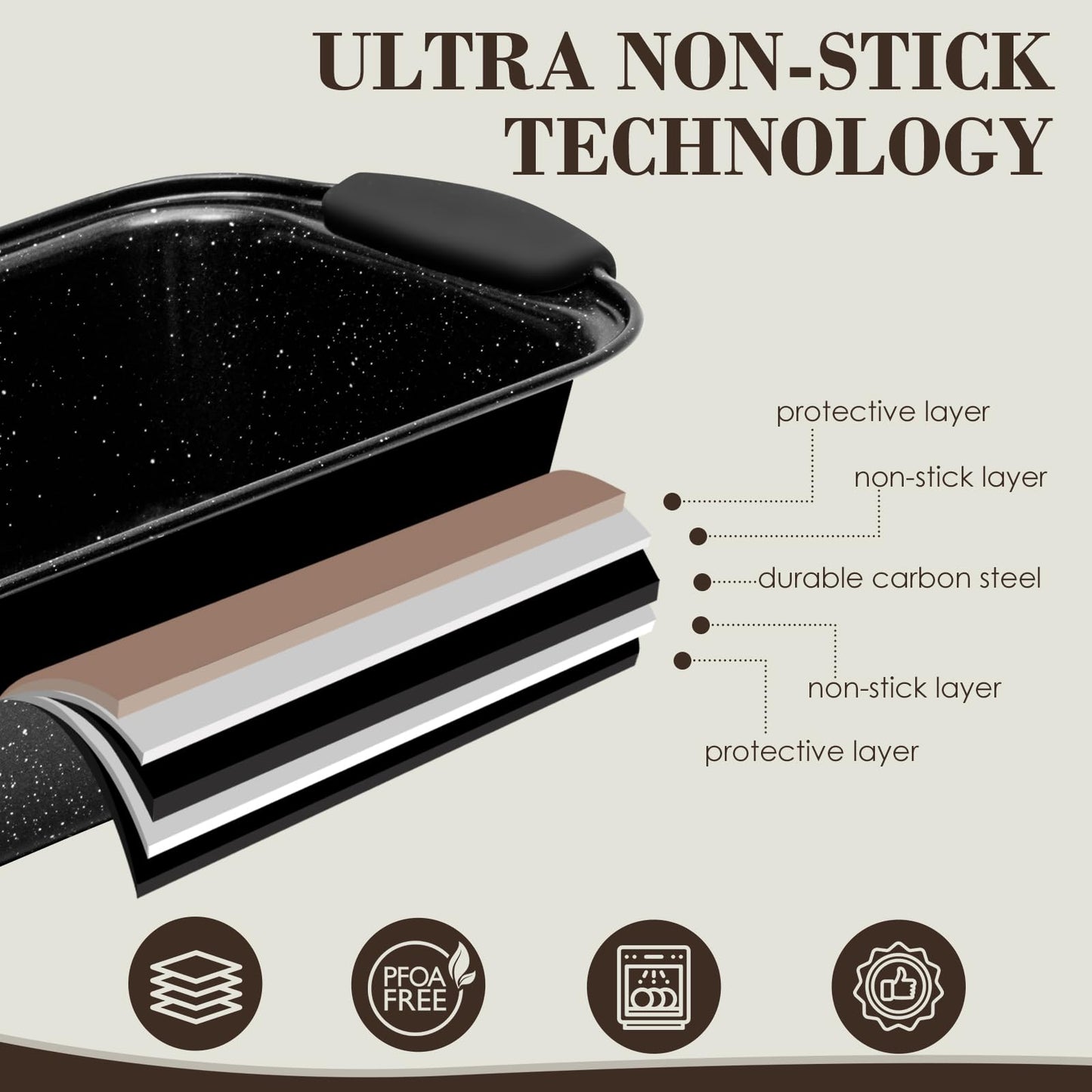 Baking Pans Set Nonstick, Bakeware Sets Stackable with Silicone Handles, AIVIKI 22 Pieces Oven Pan for Cooking Including Baking Cookie Sheet with Rack, Roast Pan, Cake Pan, Loaf Pan, Muffin Pan, Black