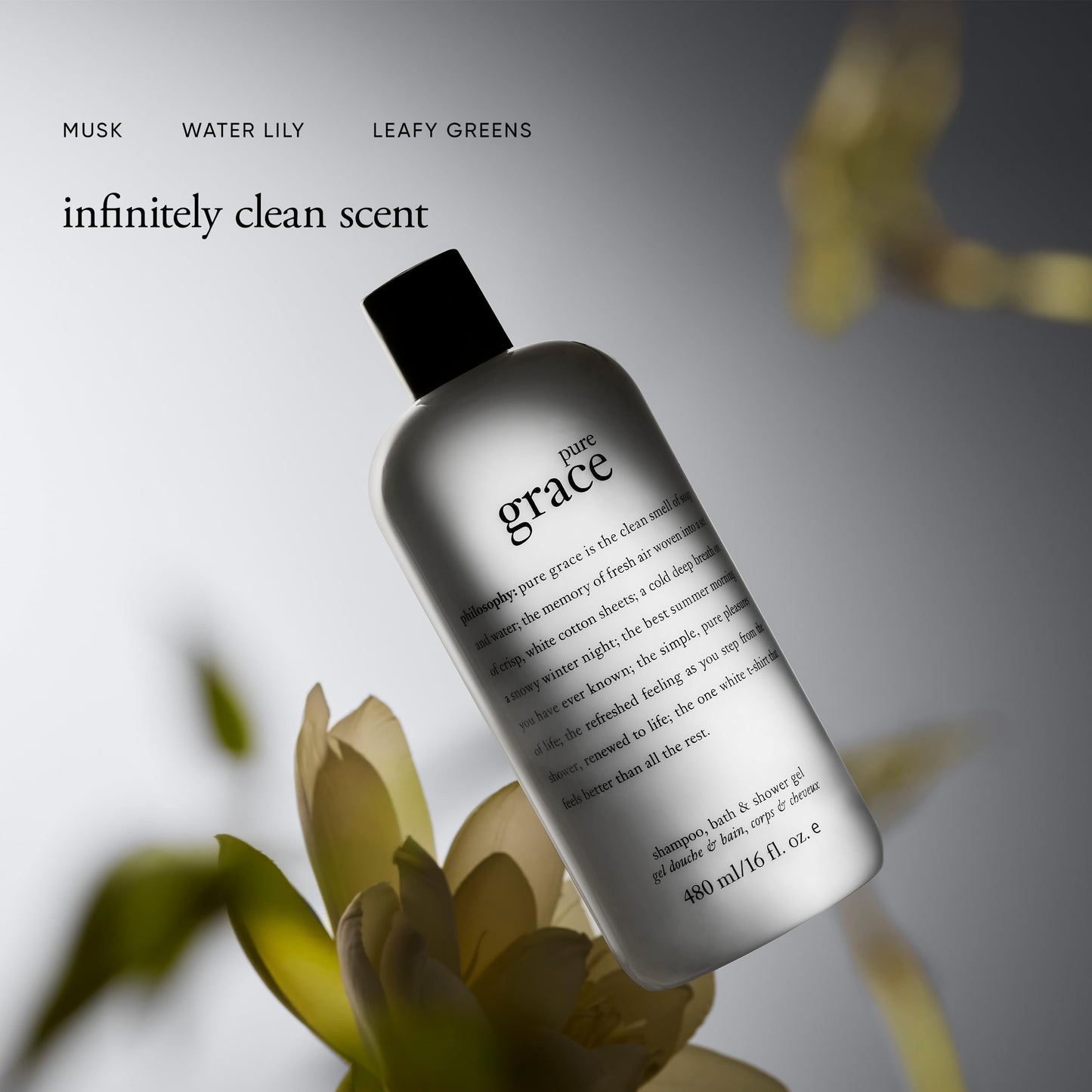 philosophy pure grace hydrating bath & shower gel - efficiently cleanses, soothes & comforts dry skin - vegan & cruelty free formula