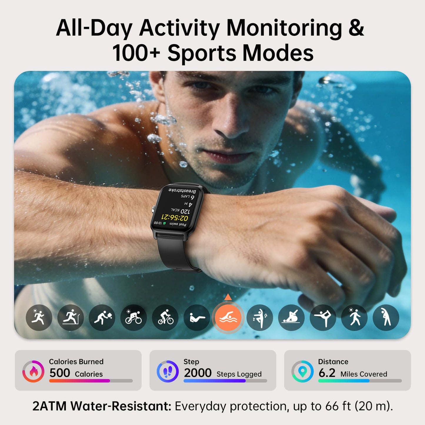 Tensky Smart Watch for Men/Women, 1.85'' HD Touchscreen Smartwatch for Android/iPhone/Samsung/(Bluetooth Call), Alexa Built-in, 100+ Sport Modes Fitness Digital Tracker, Sleep/Heart Rate/SpO2 Monitor