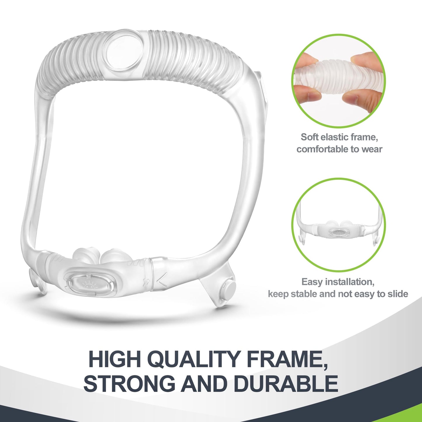 MEDICOLOR Frame System for Airfit P30i, NO Elbow, with Strap, Frame, Pillow Cushion(M), Adjustable and Comfortable CPAP Nasal Supplies for P30i Medium