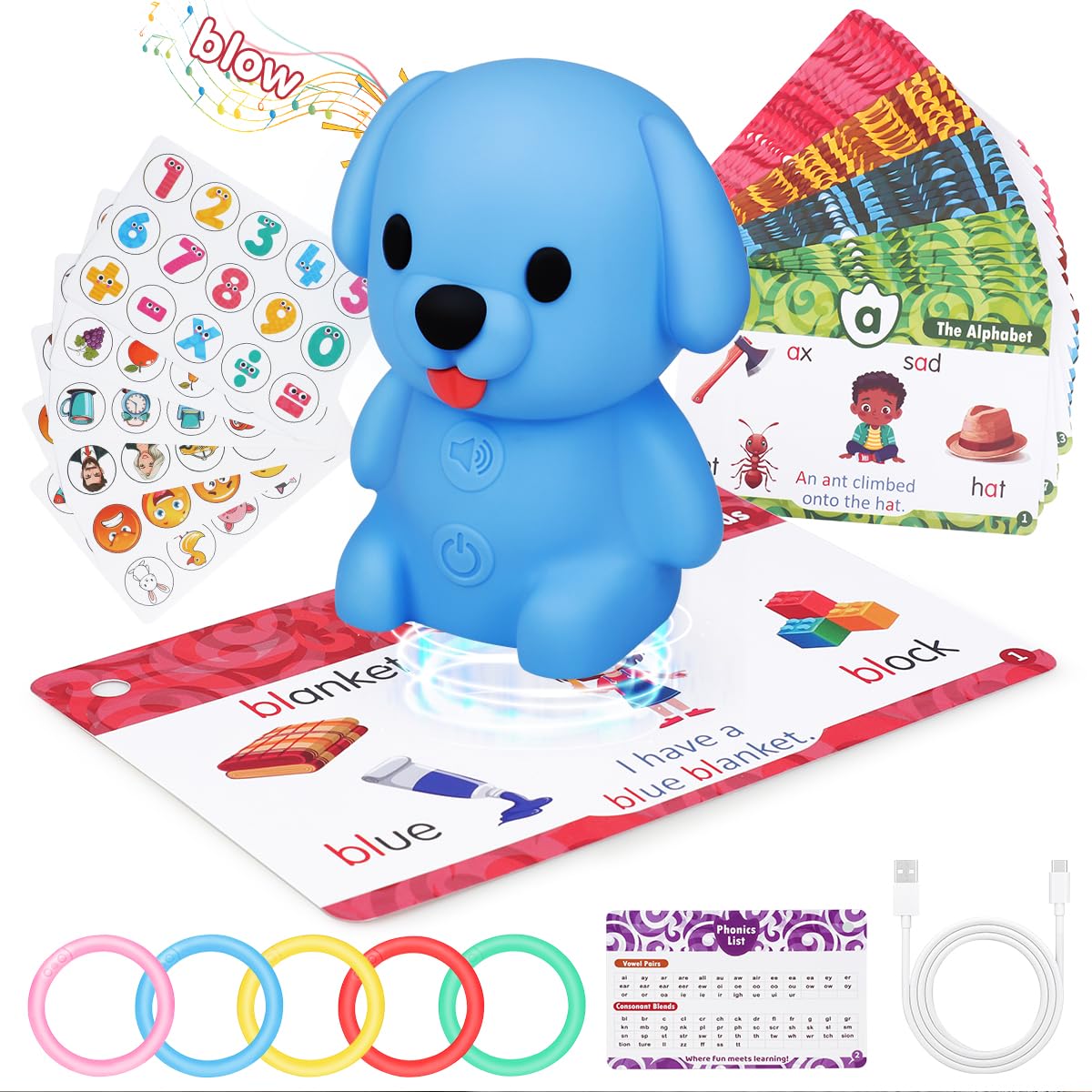 Humzo Talking Phonics Flash Cards with Reader Pen