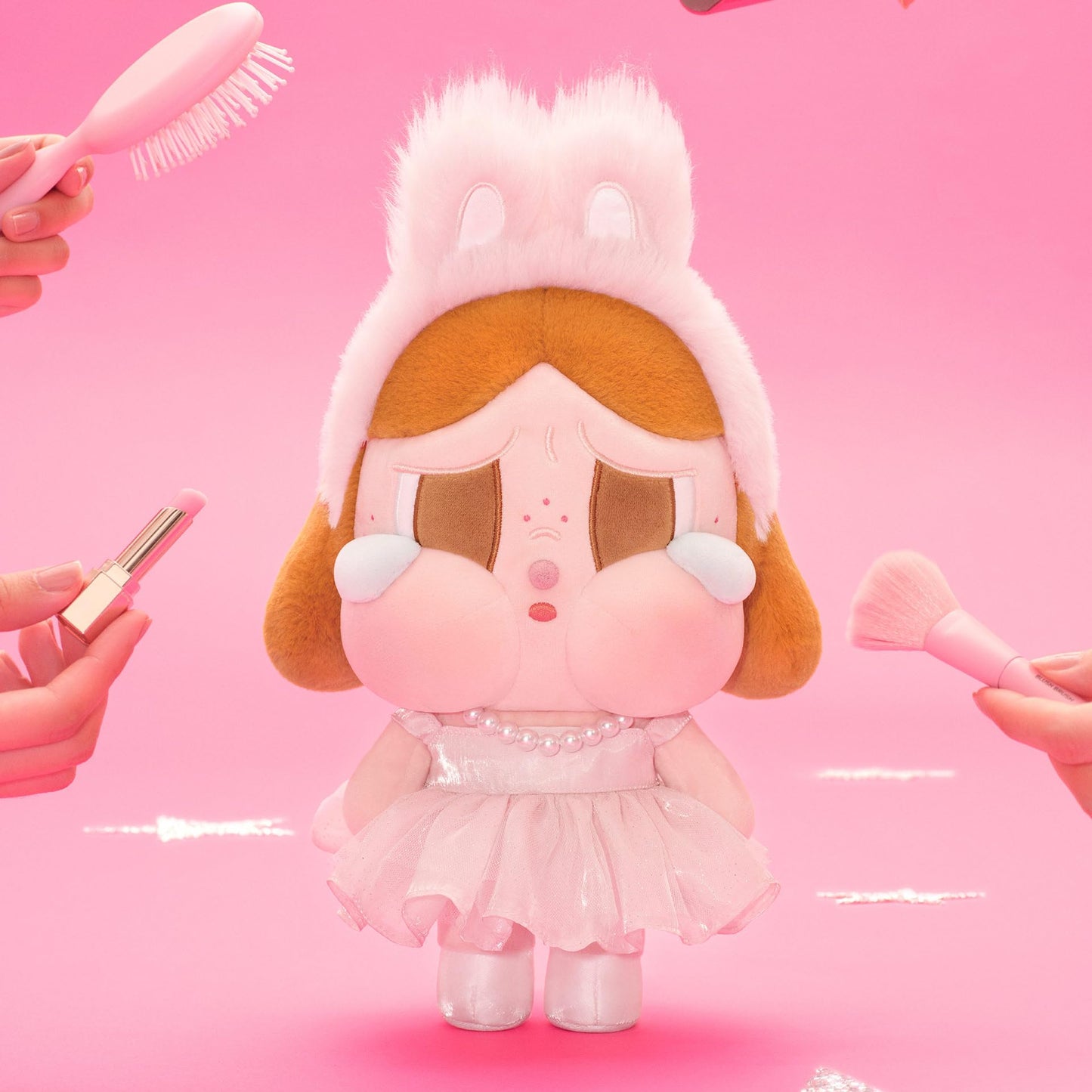 POP MART Crybaby Shiny Shiny Series-Plush Doll (Pink), 11.0 cm Height Figurine, Crybaby Figure for Modern Home Decor, Collectible Toy Set for Desk Accessories