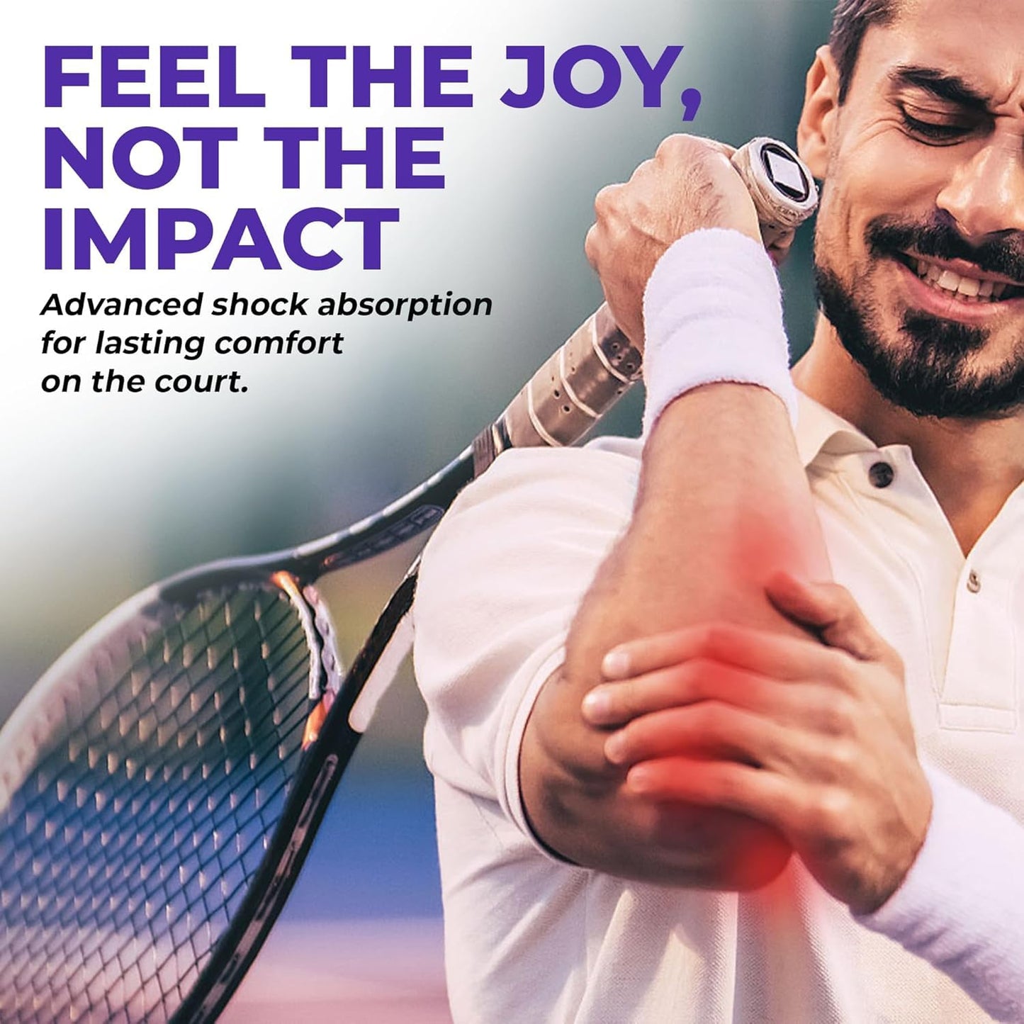 TENEX Ultra Tennis Elbow Brace, Wrist-worn Non-Compression Dampener Band, Supports Relief from Tennis, Pickleball, Golf, Repetitive Motion Tendonitis, Absorbs Shocks That Cause Pain in Men & Women