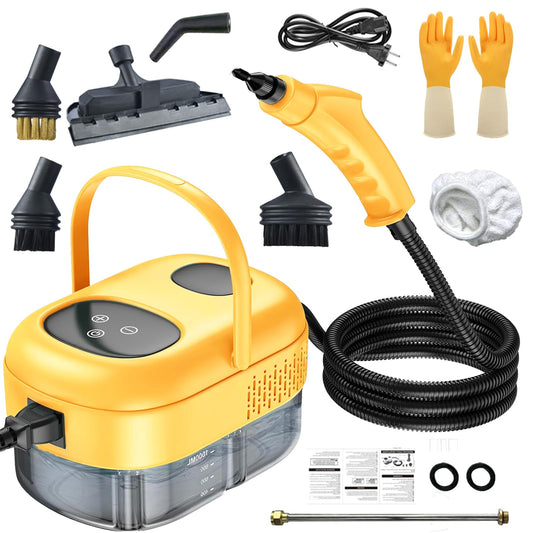 2500W Handheld Steam Cleaner with 1100ML Tank, 6 Speed Portable High Pressure Steamer Cleaning Machine with11 pcs Accessories, Fast Heating Steamer for Home Furniture Grease, Car, Kitchen, Tile Carpet