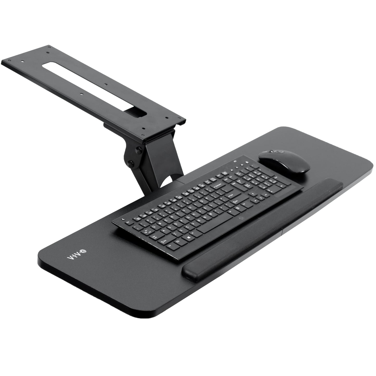 VIVO Adjustable Computer Keyboard and Mouse Platform Tray, 34 x 10 inch Ergonomic Under Table Desk Mount Drawer Underdesk Shelf, Black, MOUNT-KB36B