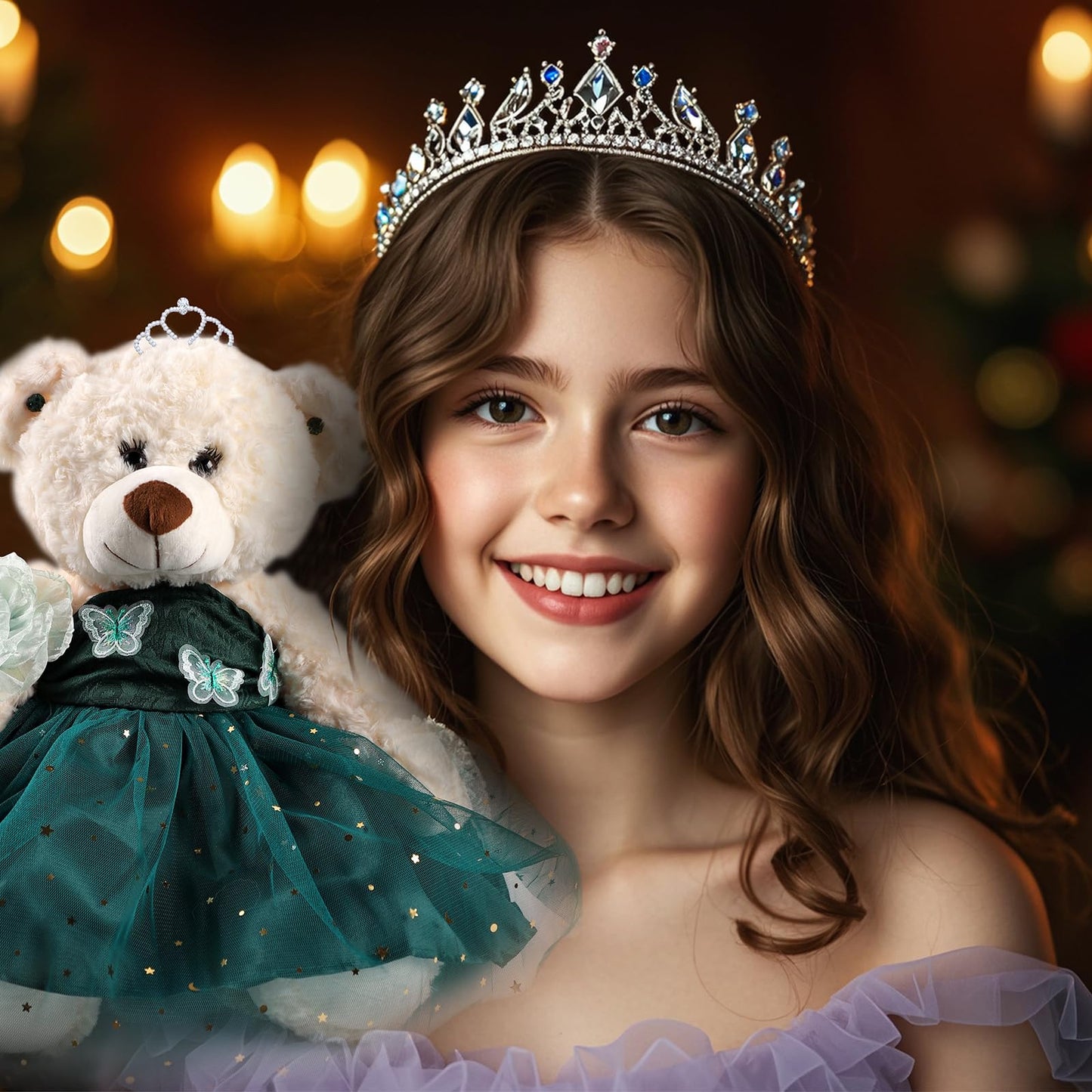 Cisina Quinceanera Doll Quince Teddy Bear with Dress,Quinceanera Decorations for Girls Gifts,OSO De Peluche para 15 Años Con Vestido,Centro De Mesa Muñecas para 15 Años Quinceañeras-Emerald Green