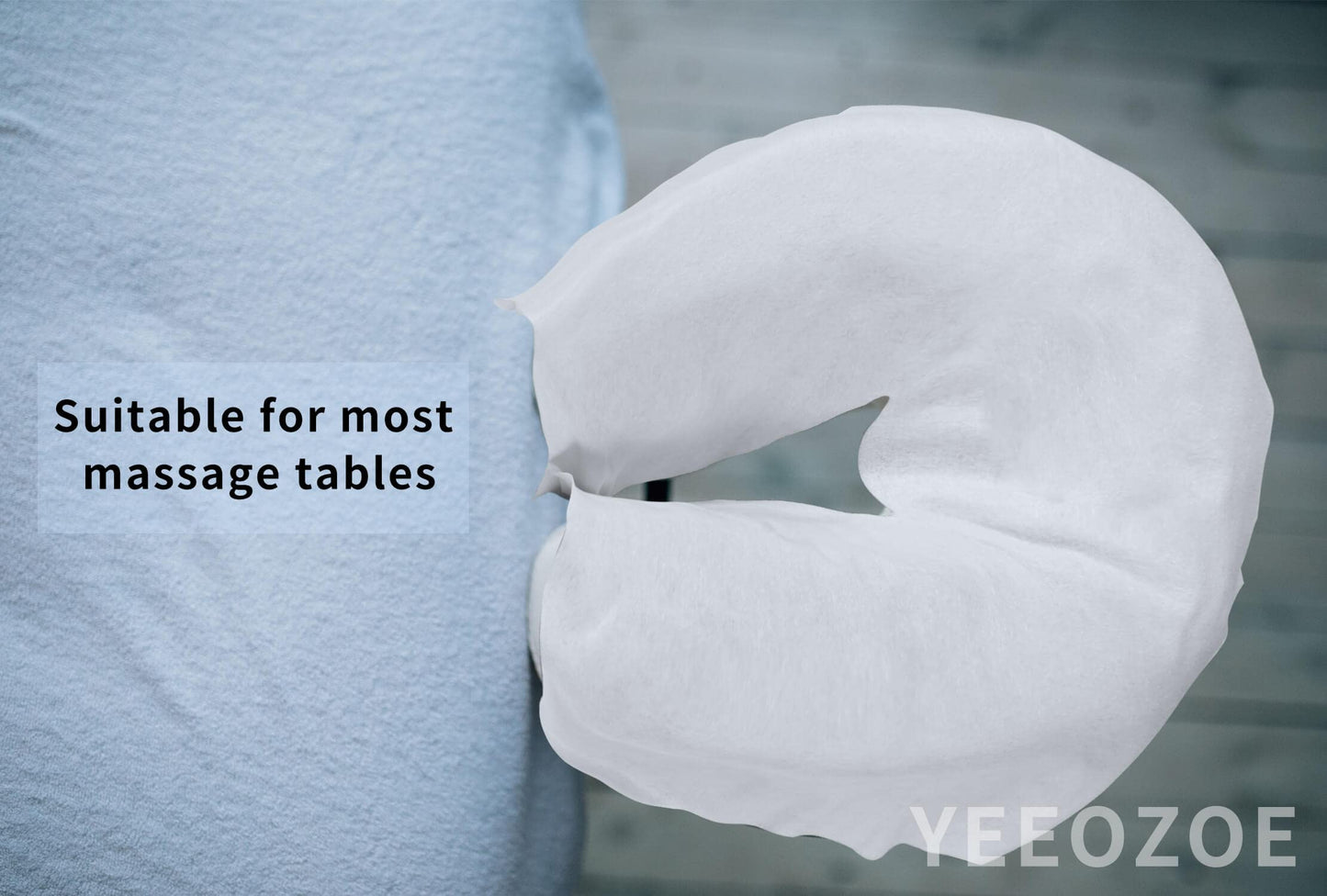 YEEOZOE 500 Count Face Cradle Covers for Massage Table, Medical-Grade Nonwoven Disposable Headrest Covers for Massage Chair, 12 * 16 inches SPA Face Rest Cover
