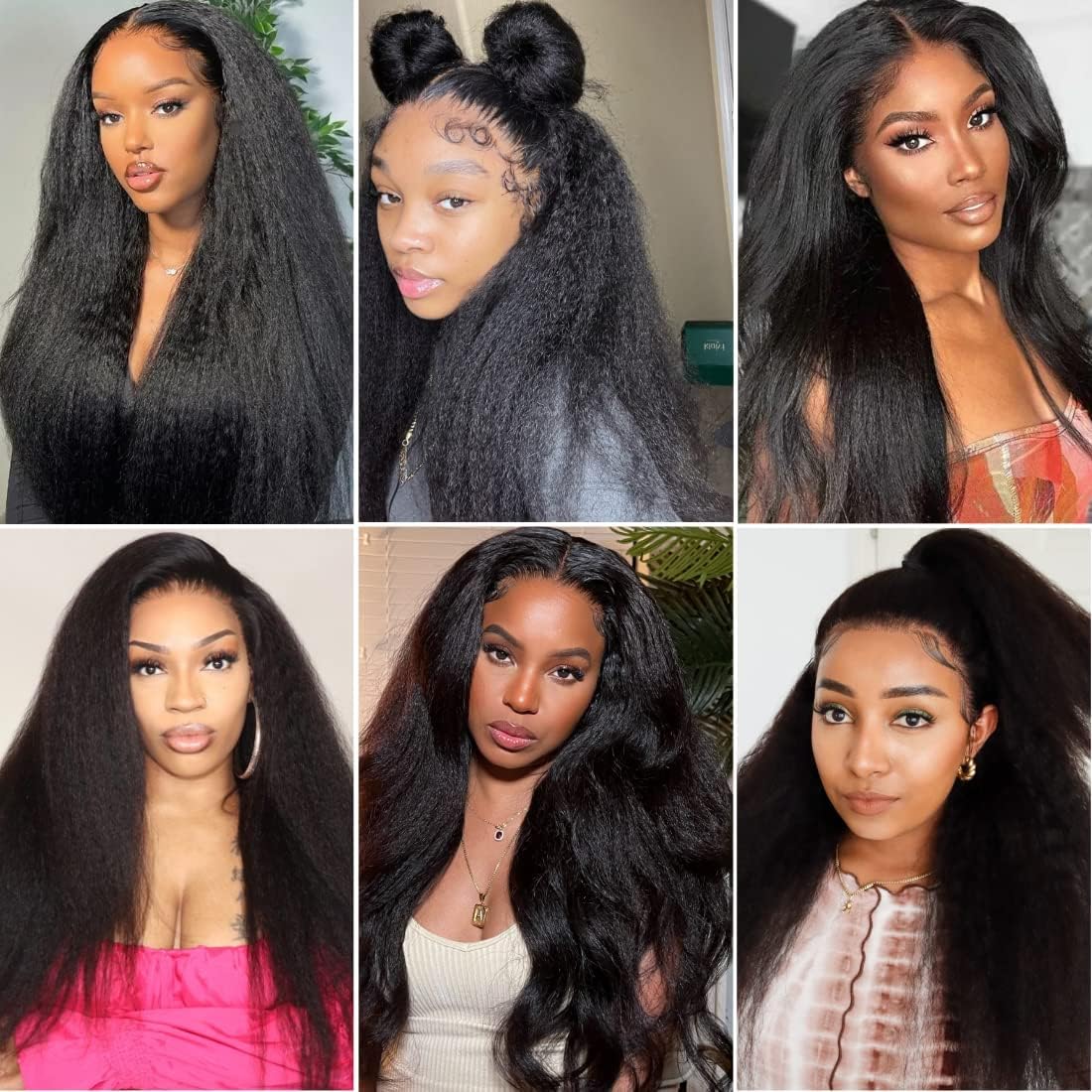 LOVFIR V Part Wig Human Hair Kinky Straight 180% Density No Leave Out V Part Wigs Upgrade U Part Human Hair Wig Yaki Straight V Part Wigs For Black Women Human Hair V Shape Wig 16 Inch
