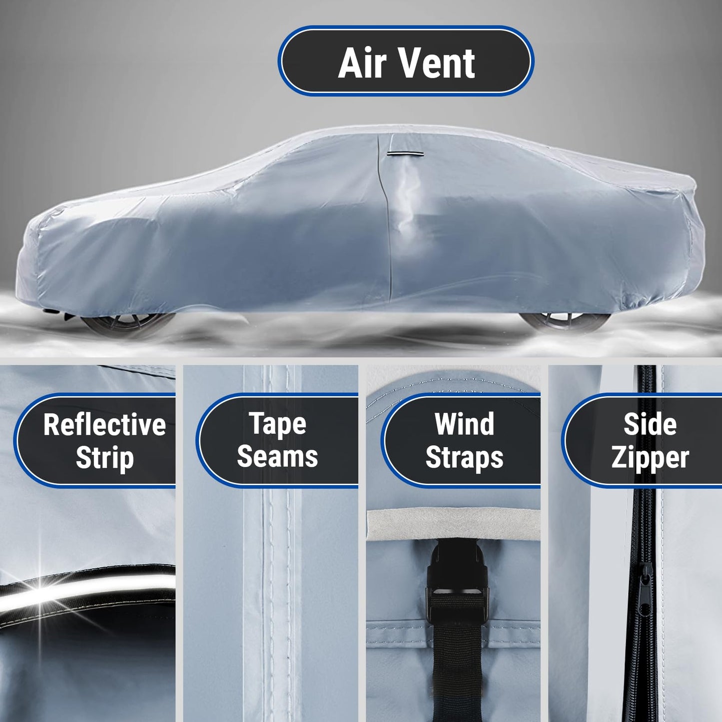 iCarCover Premium Car Cover for 1970-1972 Chevy Monte Carlo Heavy Duty Waterproof All-Weather Automobiles Custom Fit Indoor Outdoor UV Snow Protection Covers with Straps and Bag