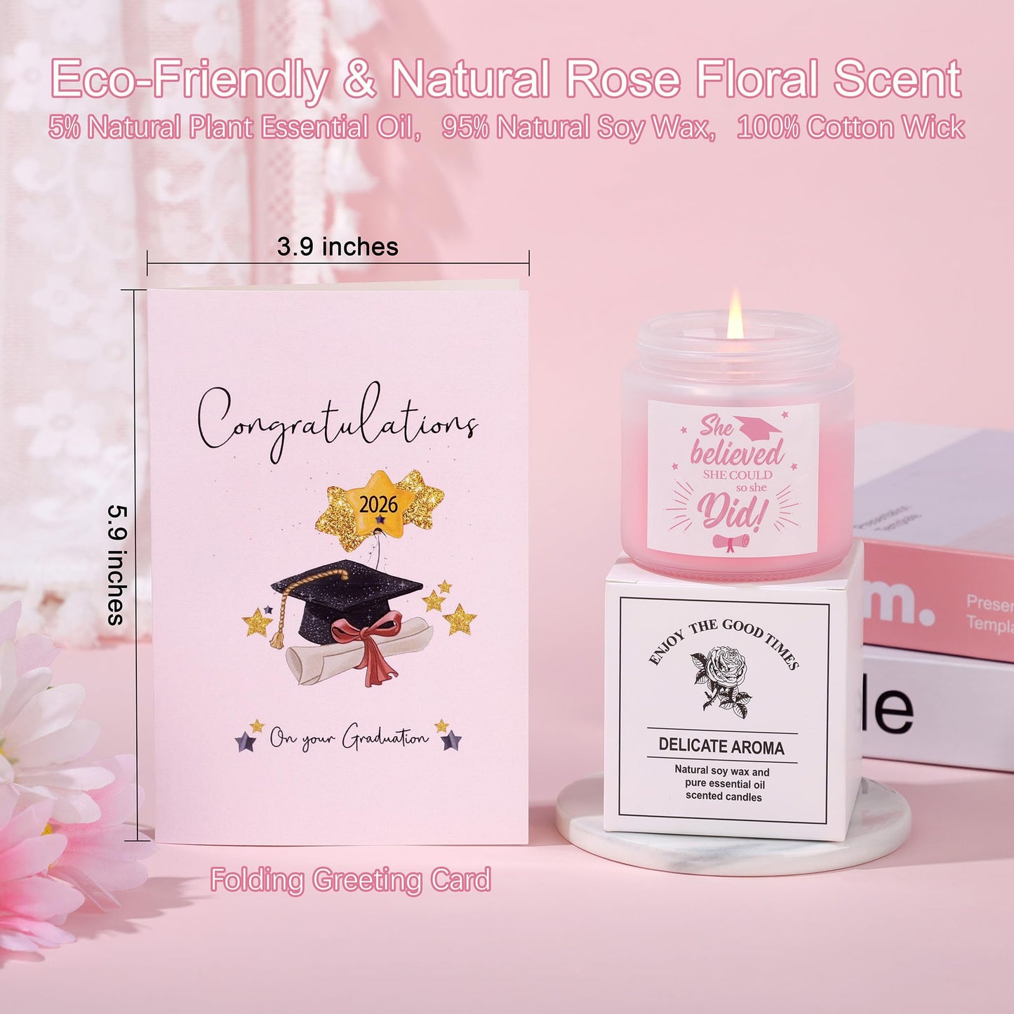 GQDECOR 2026 Graduation Gifts for Women Her, High School College Class of 2026 Graduation Gifts for Women Her Basket Set of 7