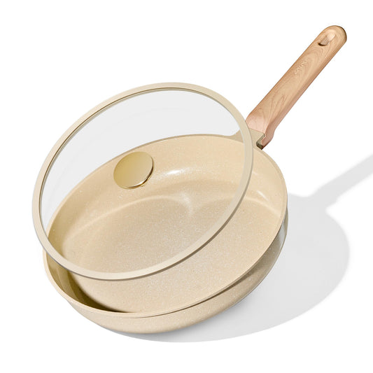 CAROTE 10" Frying Pan Set, Ceramic Frying Pan, Non-Toxic PTFE & PFOA Free Fry Pan & Omelet Pan, Compatible with Induction, Gas Cooktops
