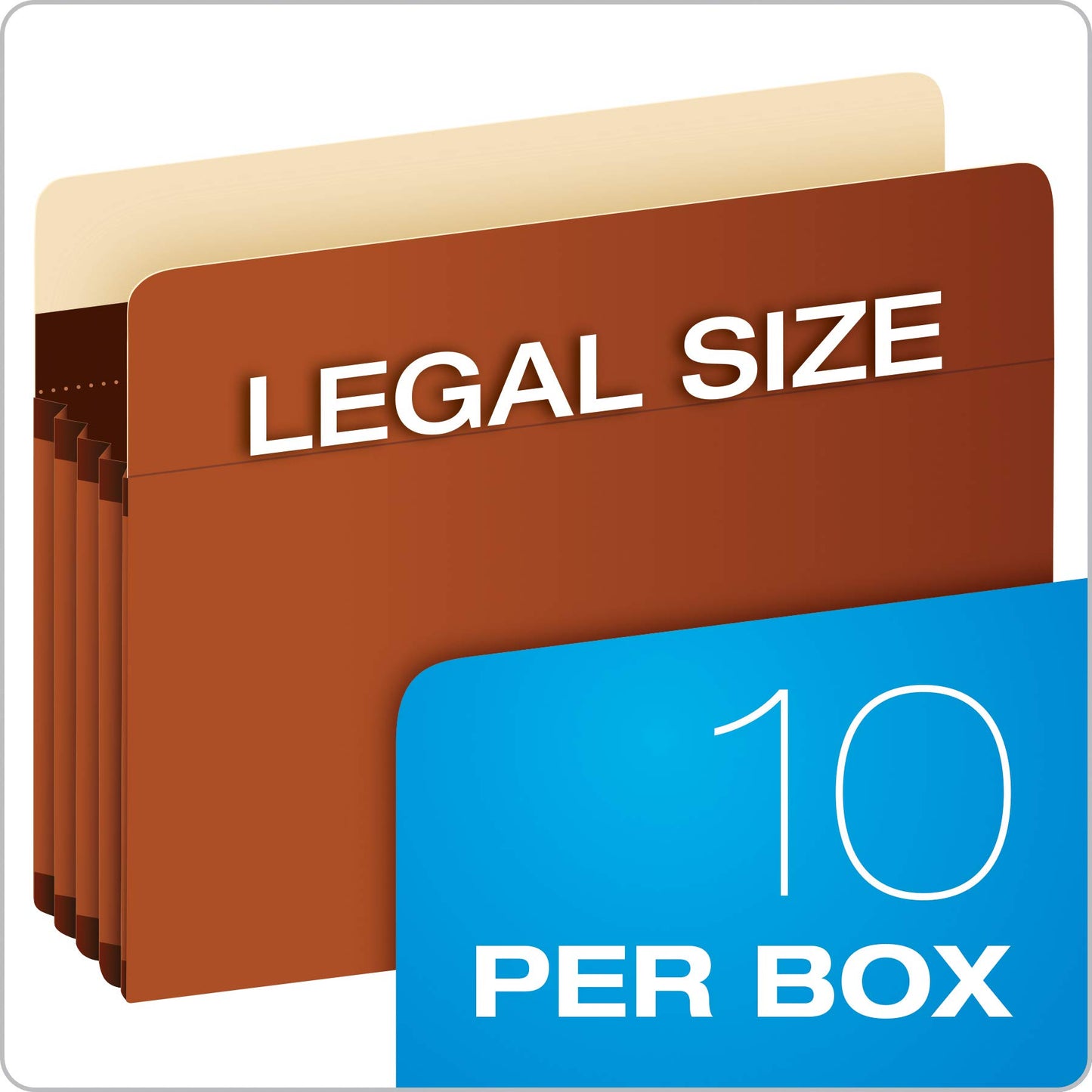 Pendaflex Expanding Accordion File Pockets, Extra Durable, Expands 3.5", Legal Size, Reinforced with Dupont Tyvek Material, 10/Box (15423), Brown