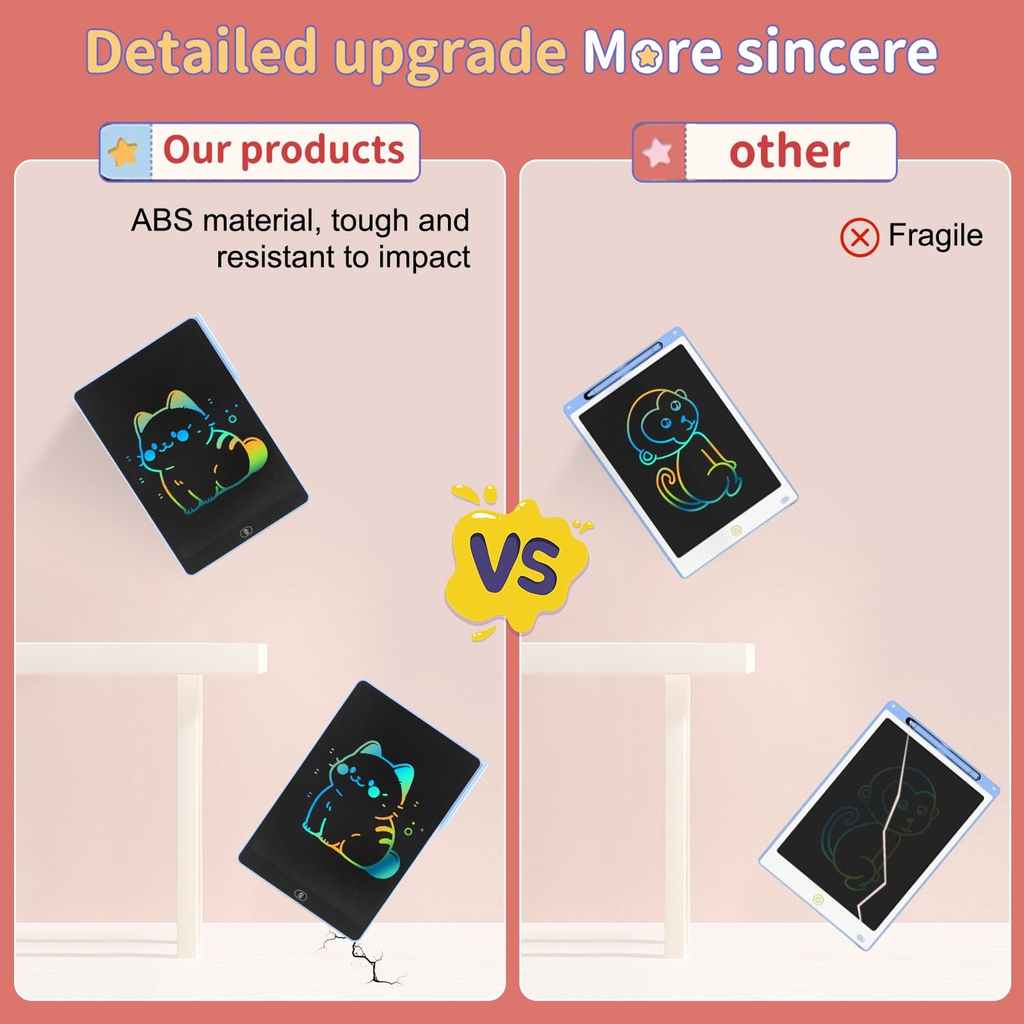 3 Pack 16 Inch LCD Writing Tablet for Kids Adults,Toddler Toys 3 4 5 6 Doodle Board Sensory Toys for Toddlers Road Trip Essentials Car Game Christmas Birthday Gifts Boys Girls （Pink+Bule+Black）