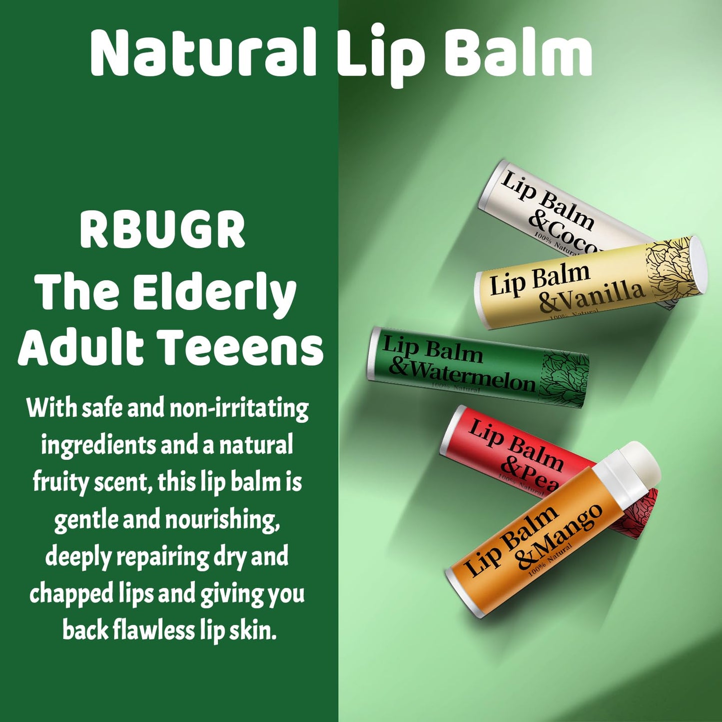 RBUGR 320 Pcs Lip Balm Bulk, 12 Flavored Pack of Lip Balms Natural Lip Balm Pack, Moisturising Organic Lip Balm Set for Cracked Lips, Bulk Gifts Stocking Stuffers Party Favors(4.2g/0.15oz)