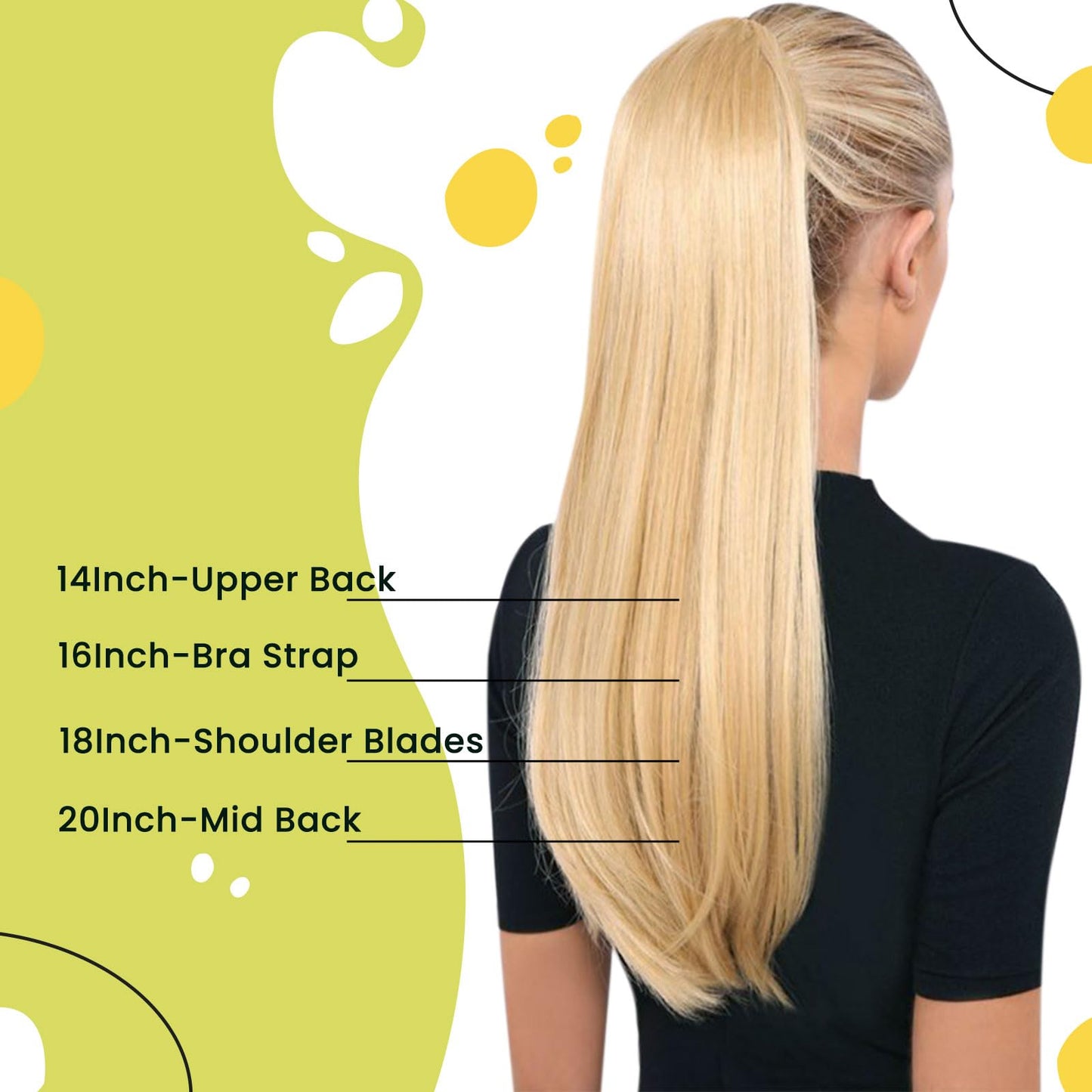 RUNATURE Human Hair Ponytail Extension Blonde Ponytail Hair Extension Ponytail Dark Blonde Highlight Caramel Blonde Short Ponytail Human Hair Extensions Straight Pony Tails Hair Extension 12 Inch 70g