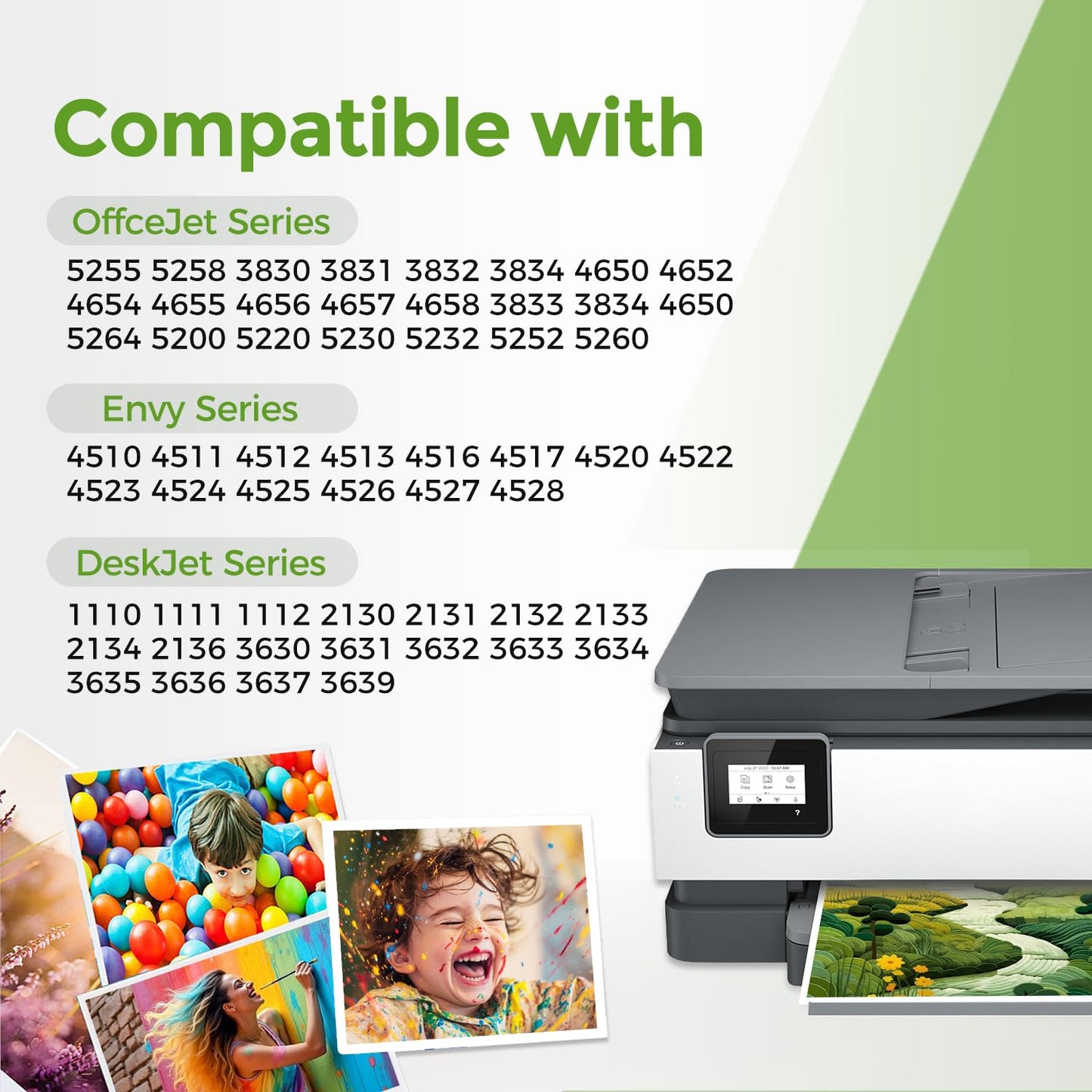63XL Ink Cartridge Combo Pack Replacement for HP Ink 63 HP63 XL 63XL Black and Color 2-Pack to Envy 4520 4512 4510 Officejet 4650 5258 5200 3830 5255 4655 4652 5252 Deskjet 3630 3632 2132 1112 Printer