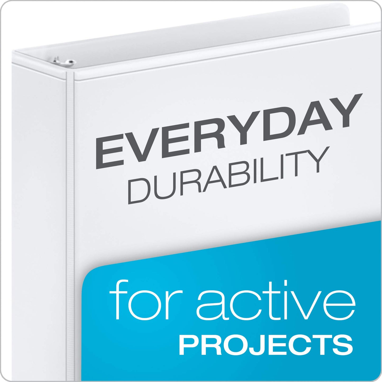 Cardinal 2 Inch Binders, 6 Pack, 3 Ring Binder, 2 inch 3 Ring Binder, D-Ring, Holds 540 Sheets, Non-Stick, PVC Free, Three Ring Binders for Organization and Presentations, White
