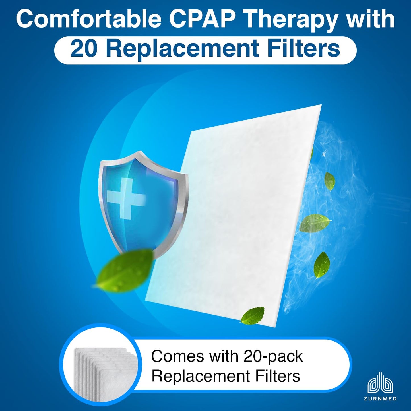 ZURNMED® Humidifier Water Chamber tub with 20 Replacement Filters Compatible with AirSense 10 & AirCurve 10 | S10 Series | Leak-Free, Durable Design | BPA-Free, Durable Design | FSA/HSA Eligible