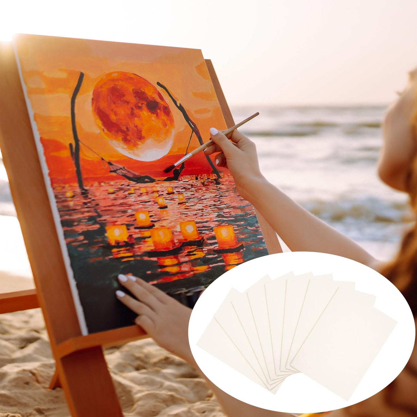 Outus 500 Sheets Bulk Watercolor Paper White Cold Press Painting Paper Cotton Paper Painting Drawing Finger Paint Sketch Art Crafts for Artist Men Women(5 x 7 Inch)