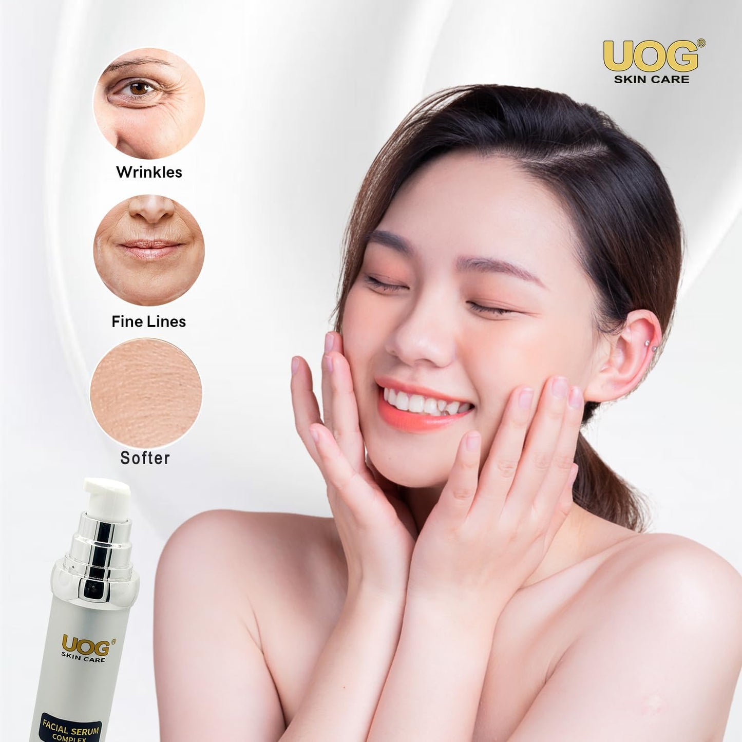 UOG Face Serum Complex – Hydrating & Firming Face Serum| Lifts, Tightens & Improves Skin Texture | Reduces Fine Lines & Wrinkles for Face, Neck & Jawline | Advanced Skin Recovery 50ml/1.7oz