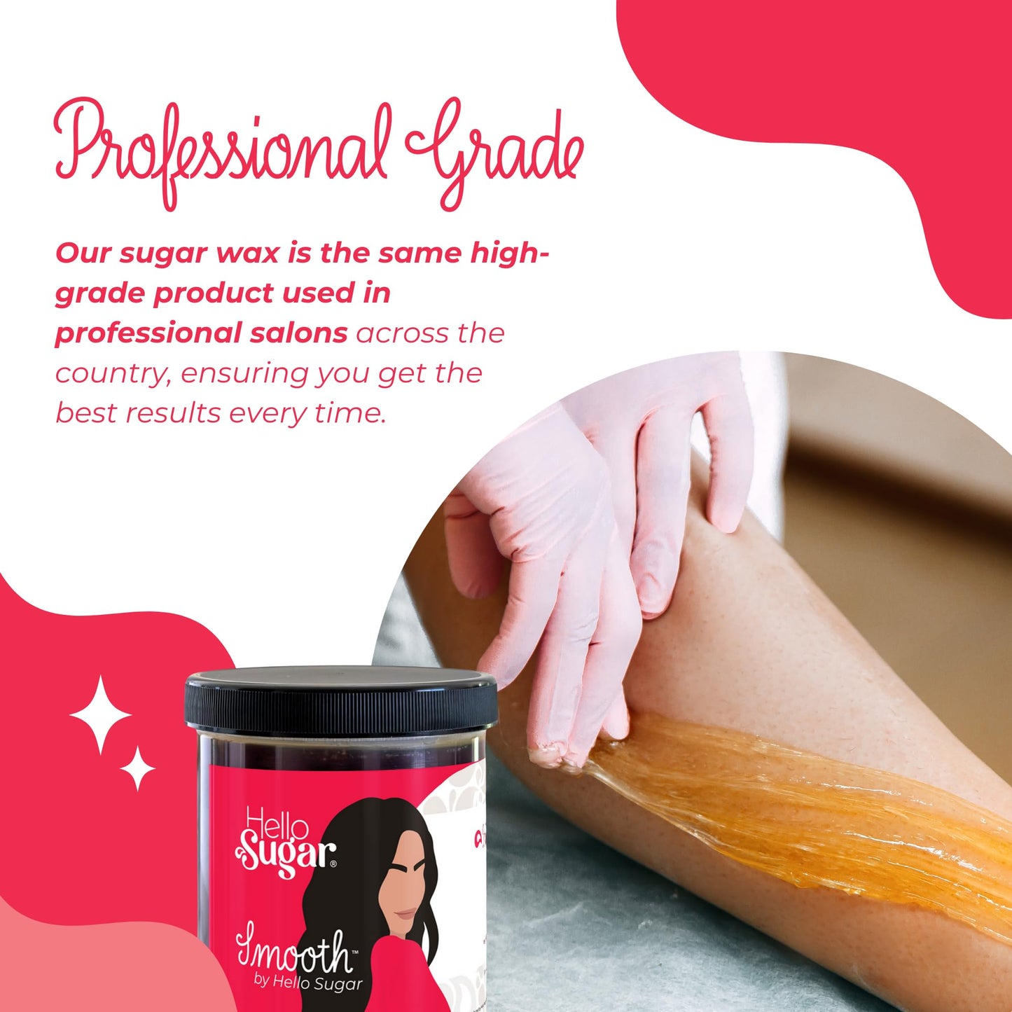 Smooth by Hello Sugar | Full-Body Sugar Wax | Sugar Waxing for Hair Removal | Sugaring Kit | Salon-Quality, Natural, Vegan | Gentle on Skin & Long-Lasting Smoothness | 100% Cruelty-Free (36 Ounces)