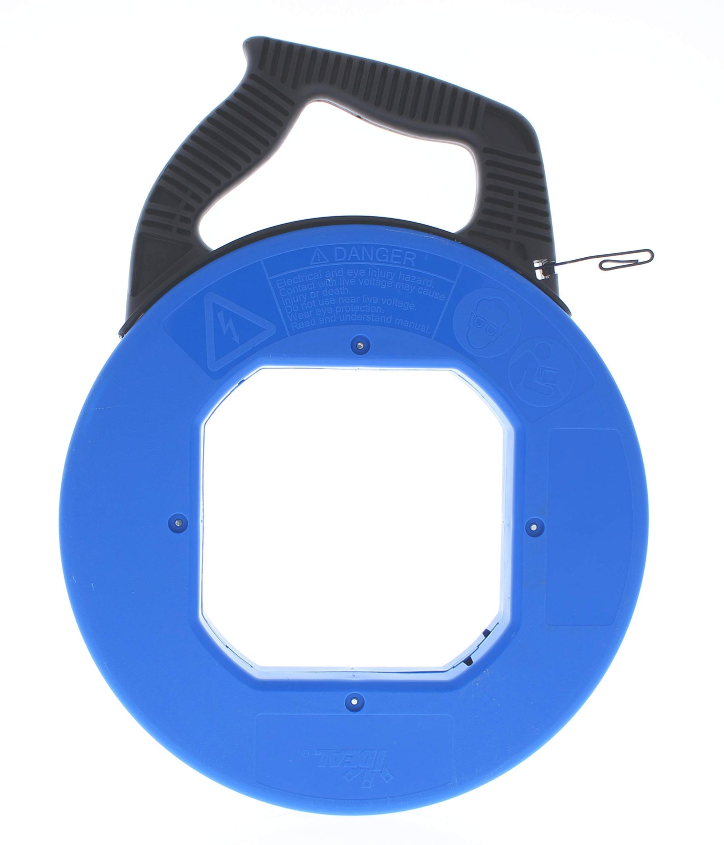 IDEAL Electrical 31-057 Blue Steel Fish Tape 240 ft. Blued Steel Fish Tape w/ Formed Hook & Tuff-Grip Pro Case, Non-Oily Finish, Laser Etched Increments