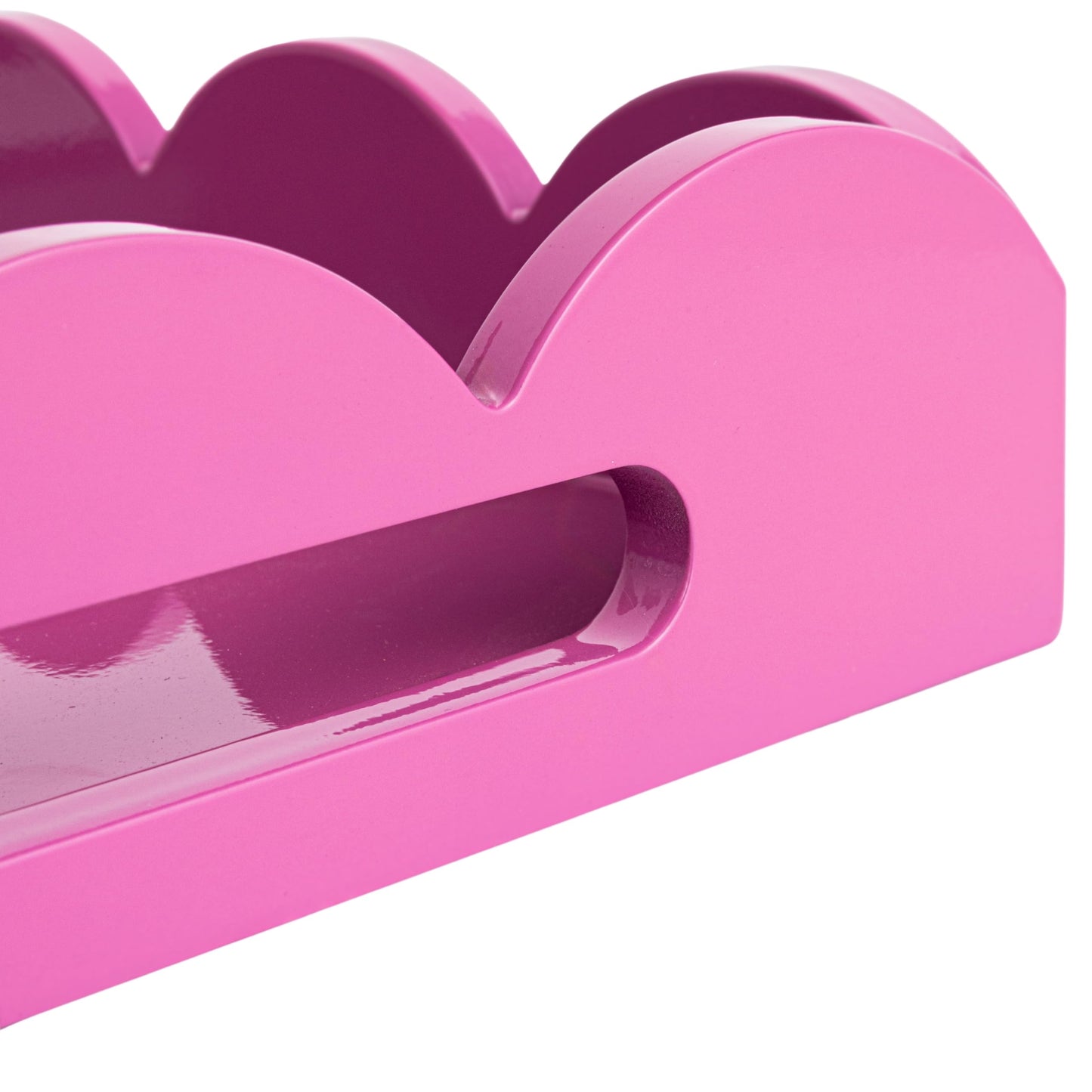 Creative Co-Op Wide Wood Tray, Fuchsia