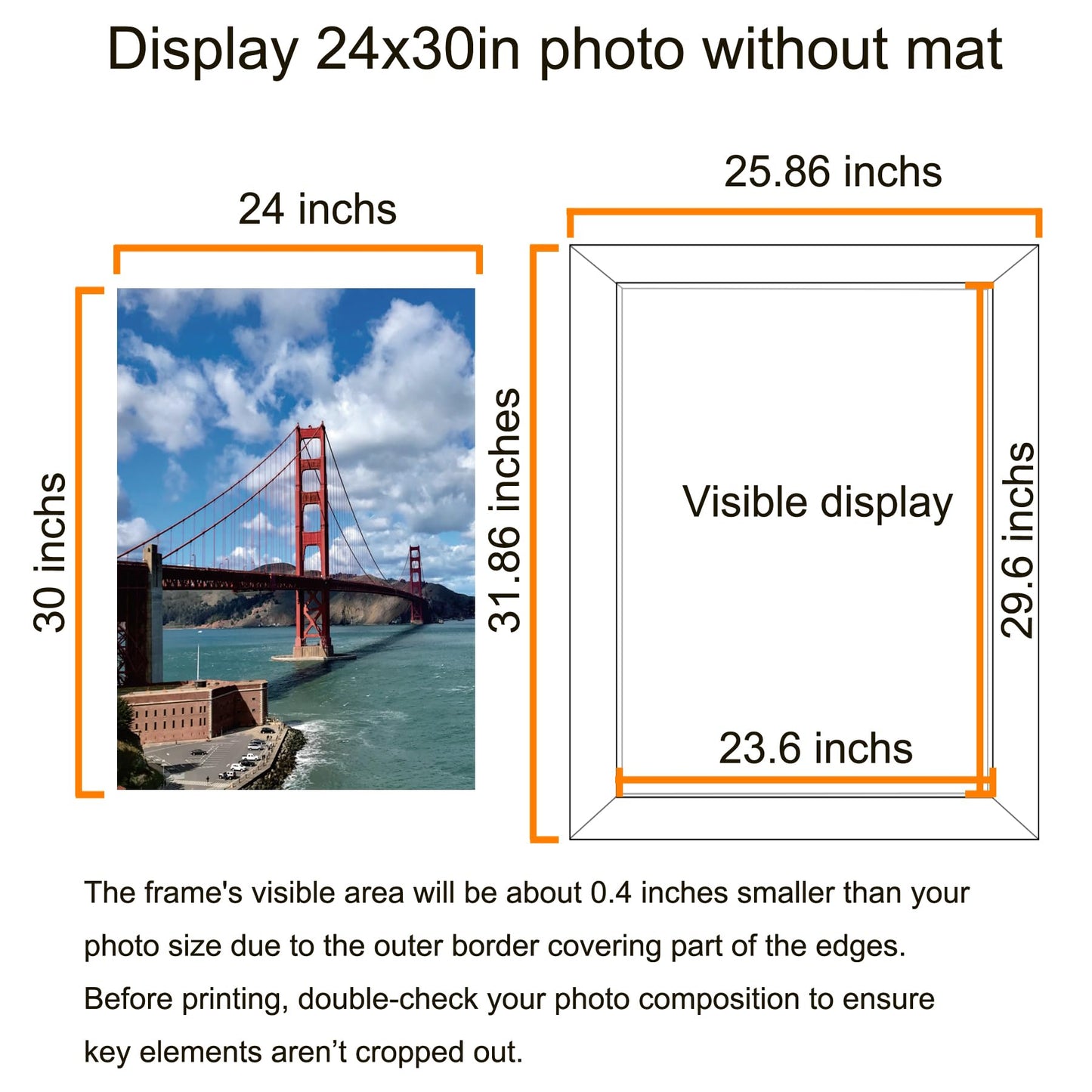 LUCKYLIFE 20x30 Picture Frame, Wall Hanging Poster Frames, Display Pictures 20 x 30 without Mat, Pack of 2, Black