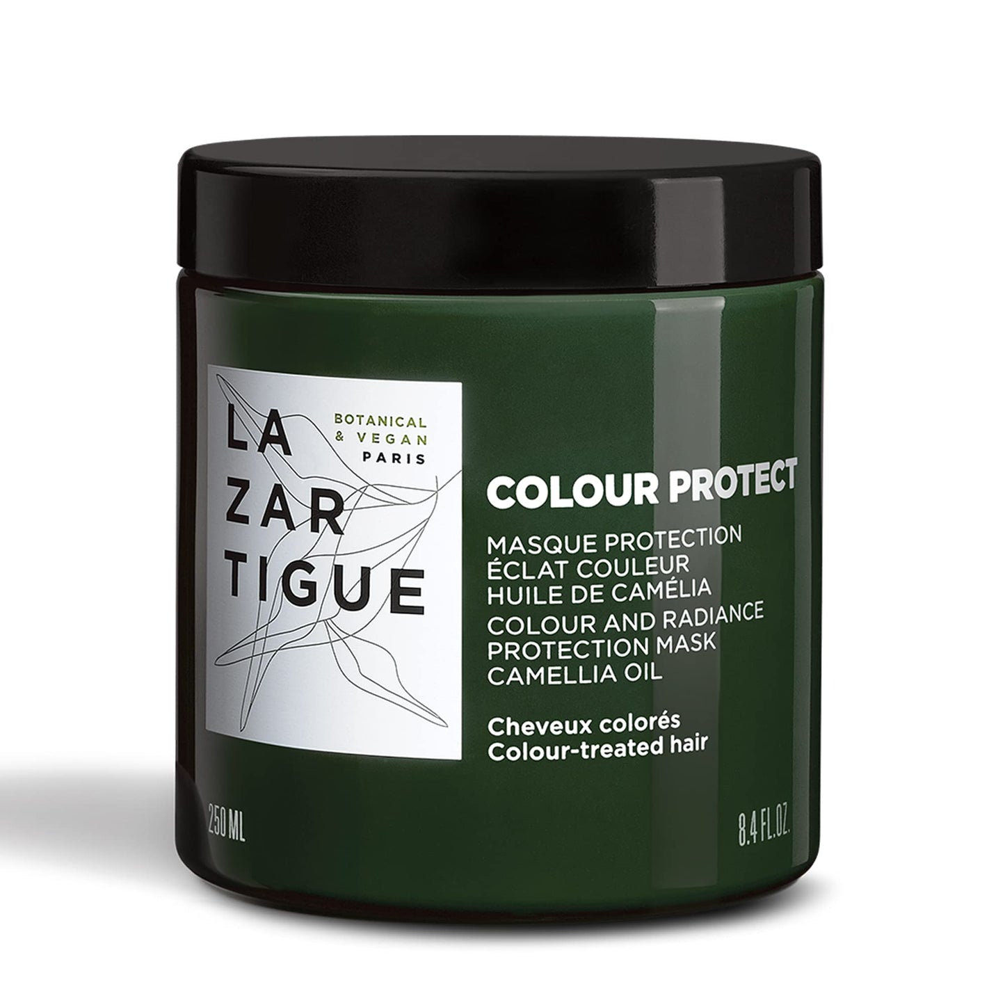 Lazartigue Colour Color & Radiance Protection Mask, Enriched with Camellia Oil, Nourishes Hair Fiber, Enhances & Leaves Hair Silky, Vegan, 8.4 Oz