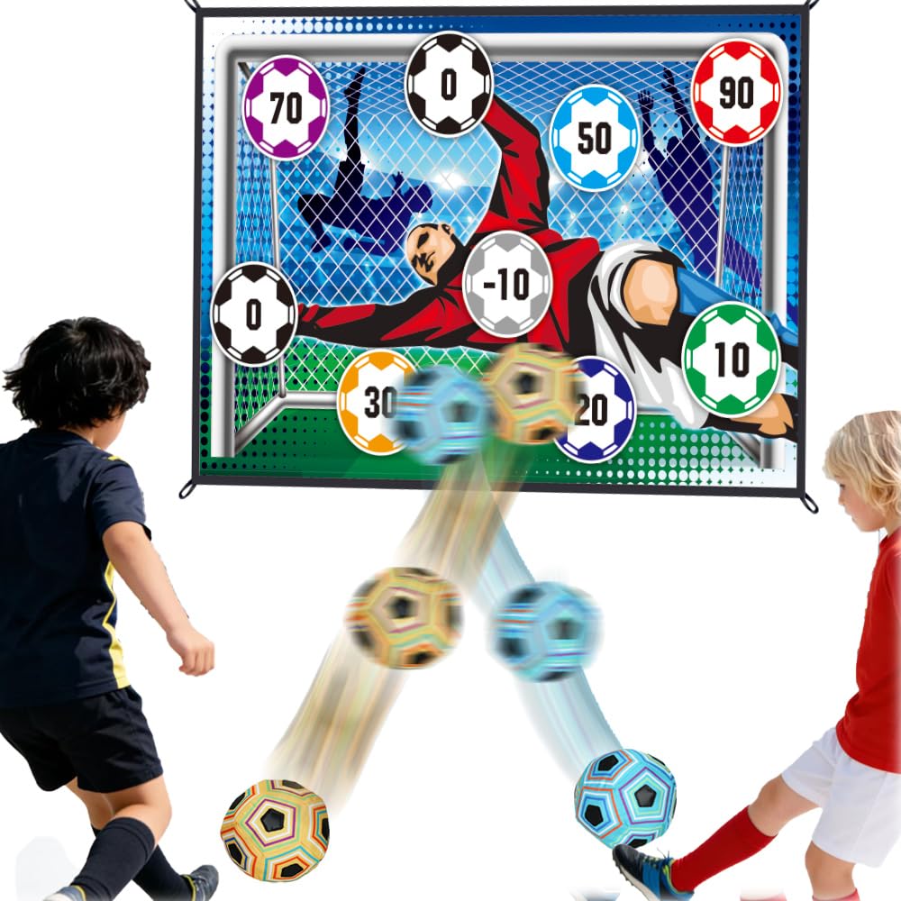MRPAPA Soccer Ball Game for Kids, Indoor Outdoor Toss Goal Game with Balls Sports Toys Gift for 3 4 5 6 7 8 Year Old Boys and Girls