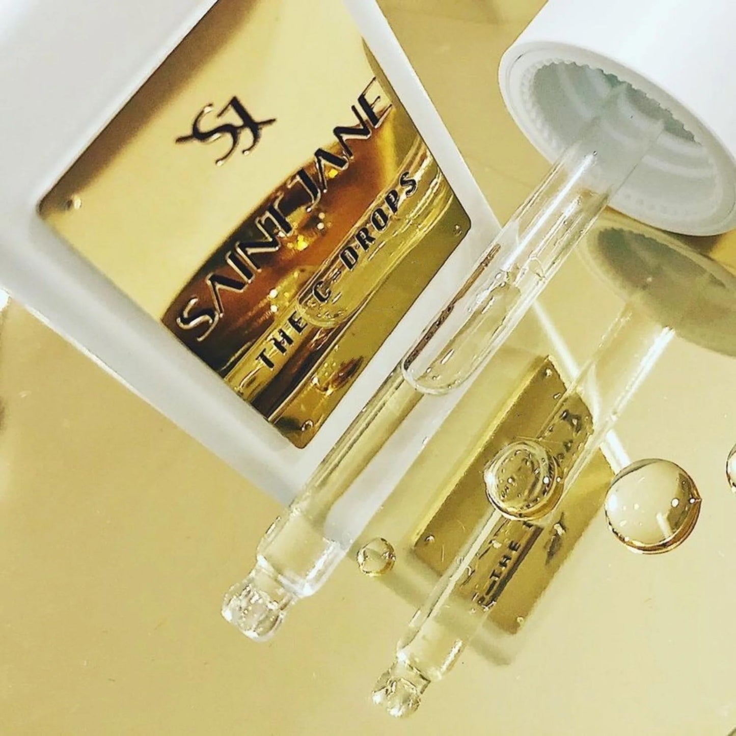 SAINT JANE - The C Drops (Vitamin C Glow Drops Serum) | Luxury, Floral-Infused, Clean Skincare (1 fl oz | 30 ml)