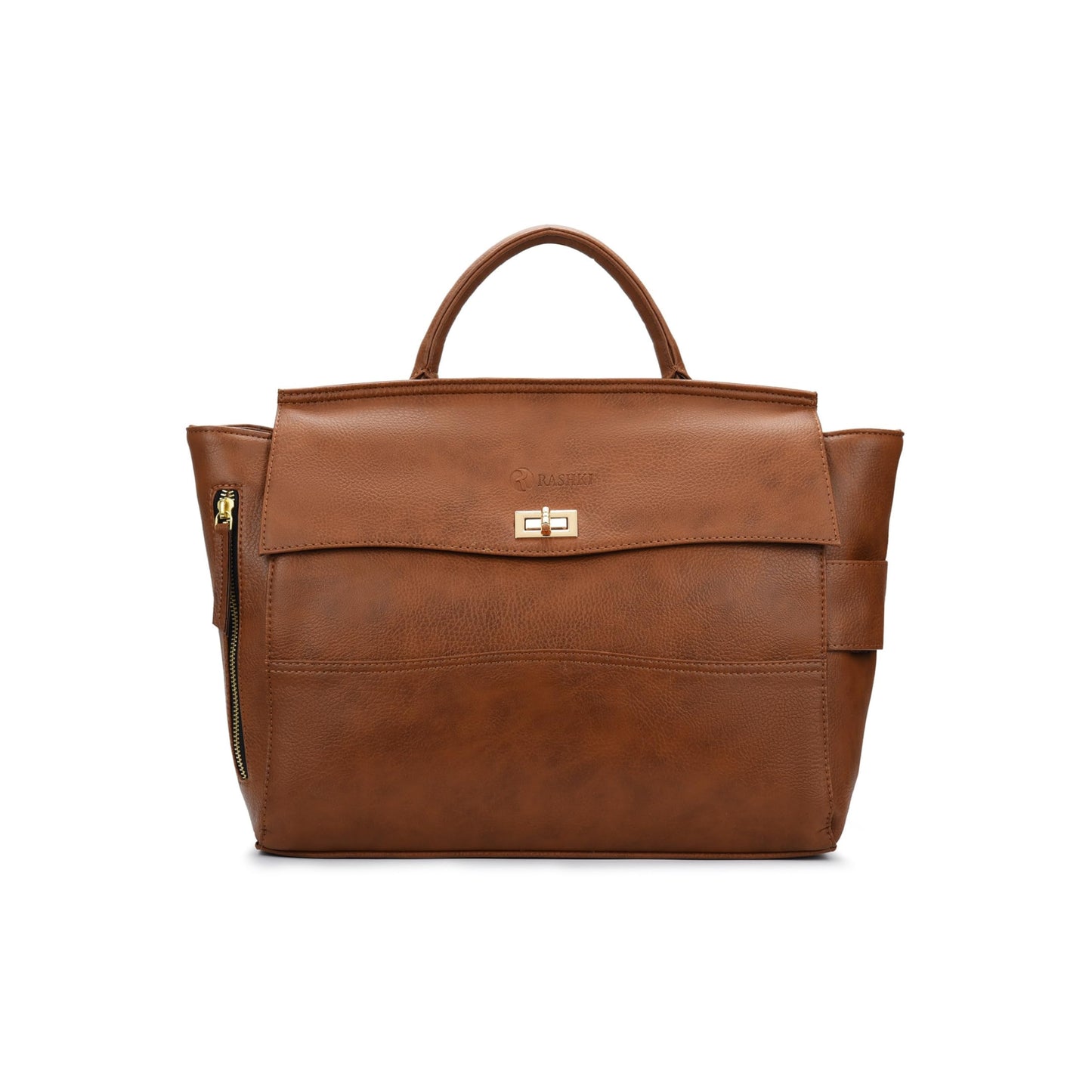 RASHKI ARIA Women tote bag | 15.6" Laptop Messenger Bag | Laptop Bag | Office Bag | College Bag | Vegan Leather (TAN)