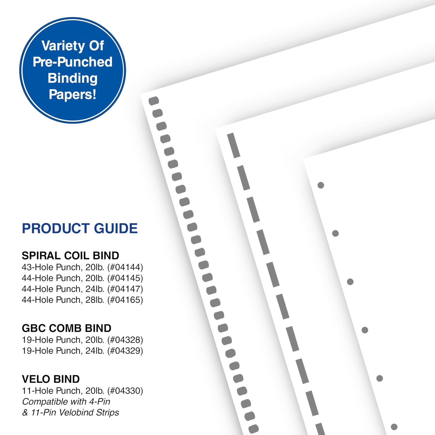 PrintWorks Professional GBC 19 Hole Comb Binding Pre-Punched Paper - Book Binding Printer Paper - Made in the USA - 500 Sheets - 8.5" x 11" - 24 lb - 92 Bright White (04329)
