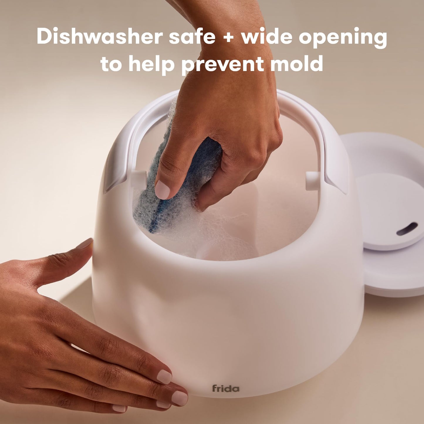 Frida Baby 3-in-1 Cool Mist Humidifier for Large Rooms, Top Fill Humidifier for Bedroom, Allergy Relief, 60 Hour Runtime + Nightlight, Auto Shut-Off, Quiet, Carry Handle, Essential Oil Diffuser