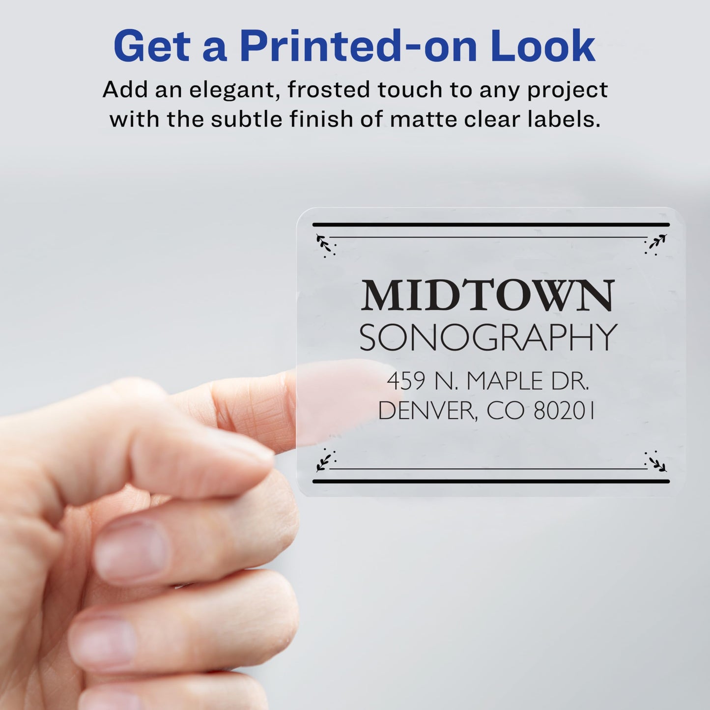 Avery Printable Shipping Labels with Sure Feed, 3-1/3" x 4", Matte Clear, 300 Blank Mailing Labels (5664)