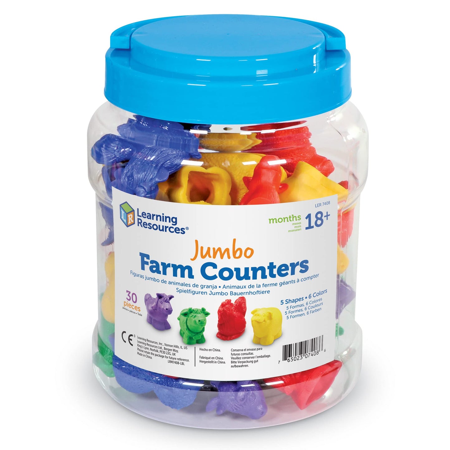 Learning Resources LER7408 Jumbo Farm Counters, Educational Counting and Sorting Toy, Set of 30